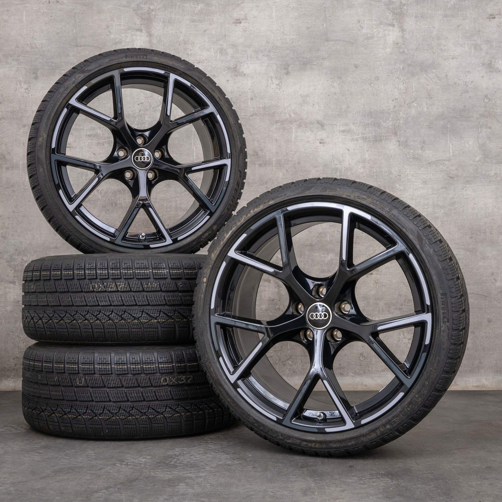 OEM Audi RS3 winter wheels 19 inch 8Y RS rims 8Y0601025BP 8Y0601025BQ black gloss bicolor