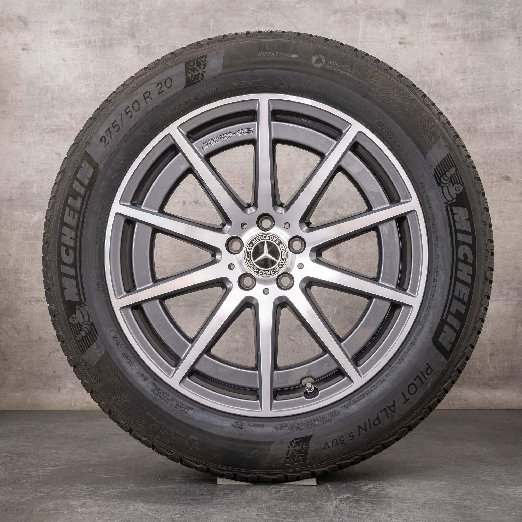 Oryginał Mercedes Benz GLE 53 63 4Matic+ AMG opony zimowe 20 cali felgi V167 A1674014000 A1674014100 himalaya szary Polerowane