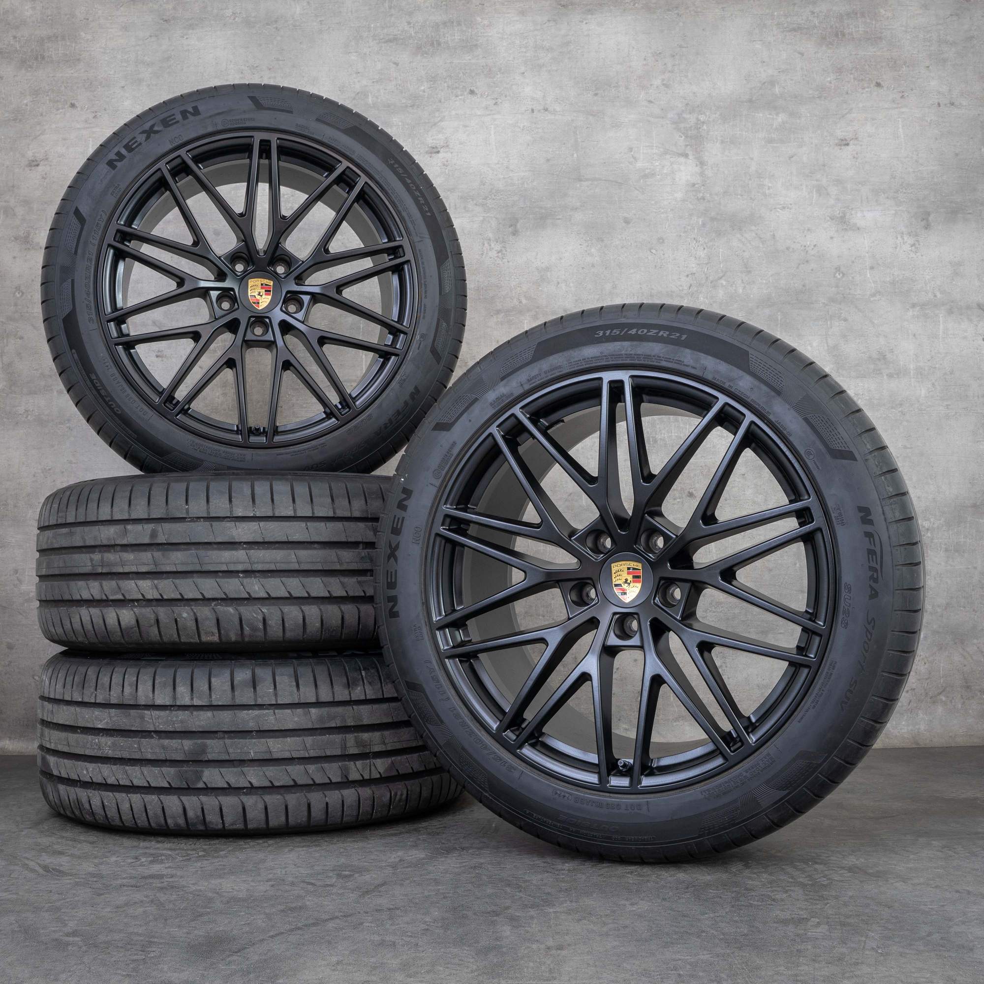Alkuperäiset Porsche Cayenne 9YA II Coupe talvirenkaat 21 tuuman E3 vanteet 9Y0601025CD 9Y3601025BG RS Spyder musta UUSI