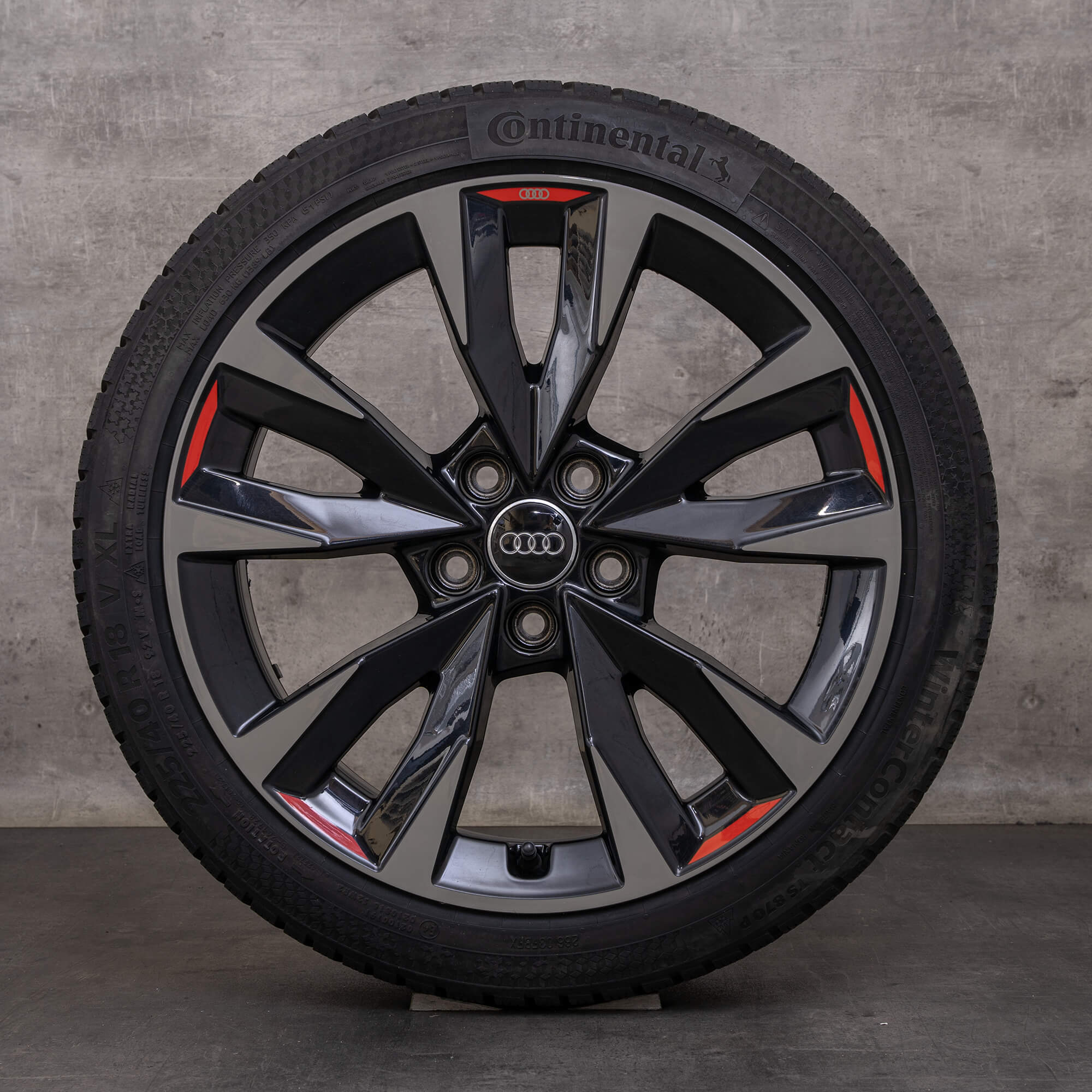 OEM Audi A3 S3 snow tire packages 18 inch 8Y rims 8Y0071498 black gray glossy