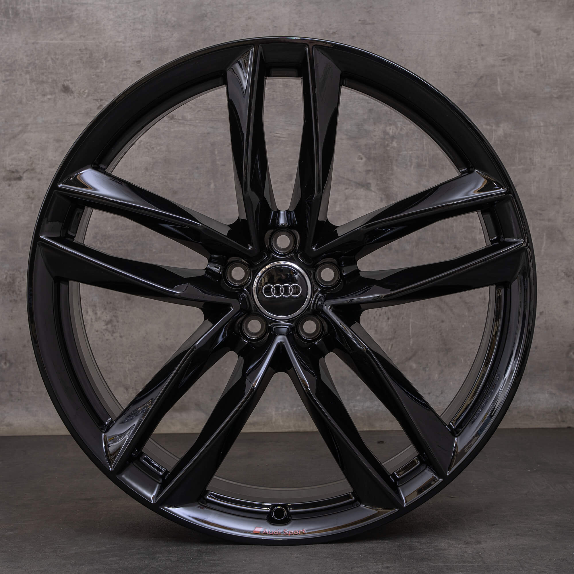 Original Audi RS6 fälgar / fälg 21 tum 4G 4G0601025CG svart glansig