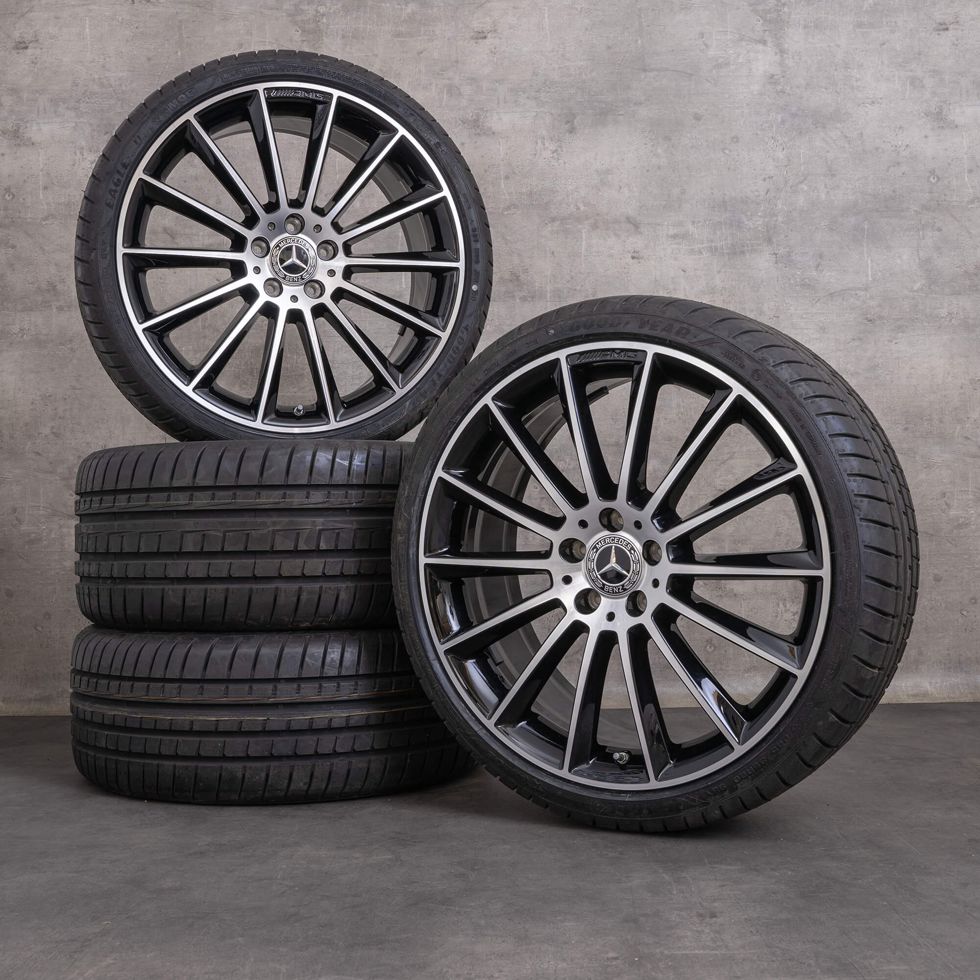 Genuine Mercedes Benz Classe E AMG cerchi 20 pollici W213 S213 C238 A238 ruote estive A2134012200 A2134012300 nero lucido tornito