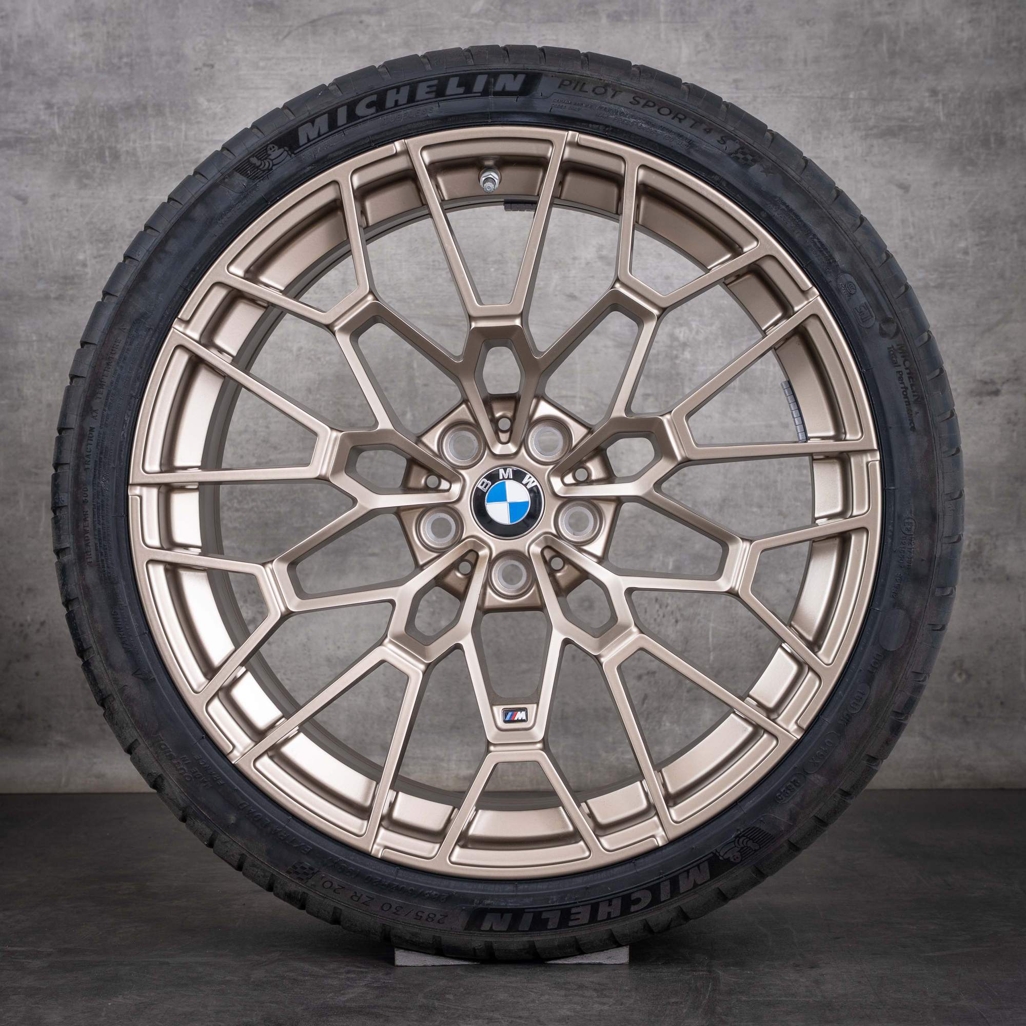 Oryginalne felgi BMW M2 M3 M4 19–20 cali G87 G80 G81 G82 G83 koła letnie stylizacyjne 930 M 7884365 7884366 matowe złoto-brązowe NOWE