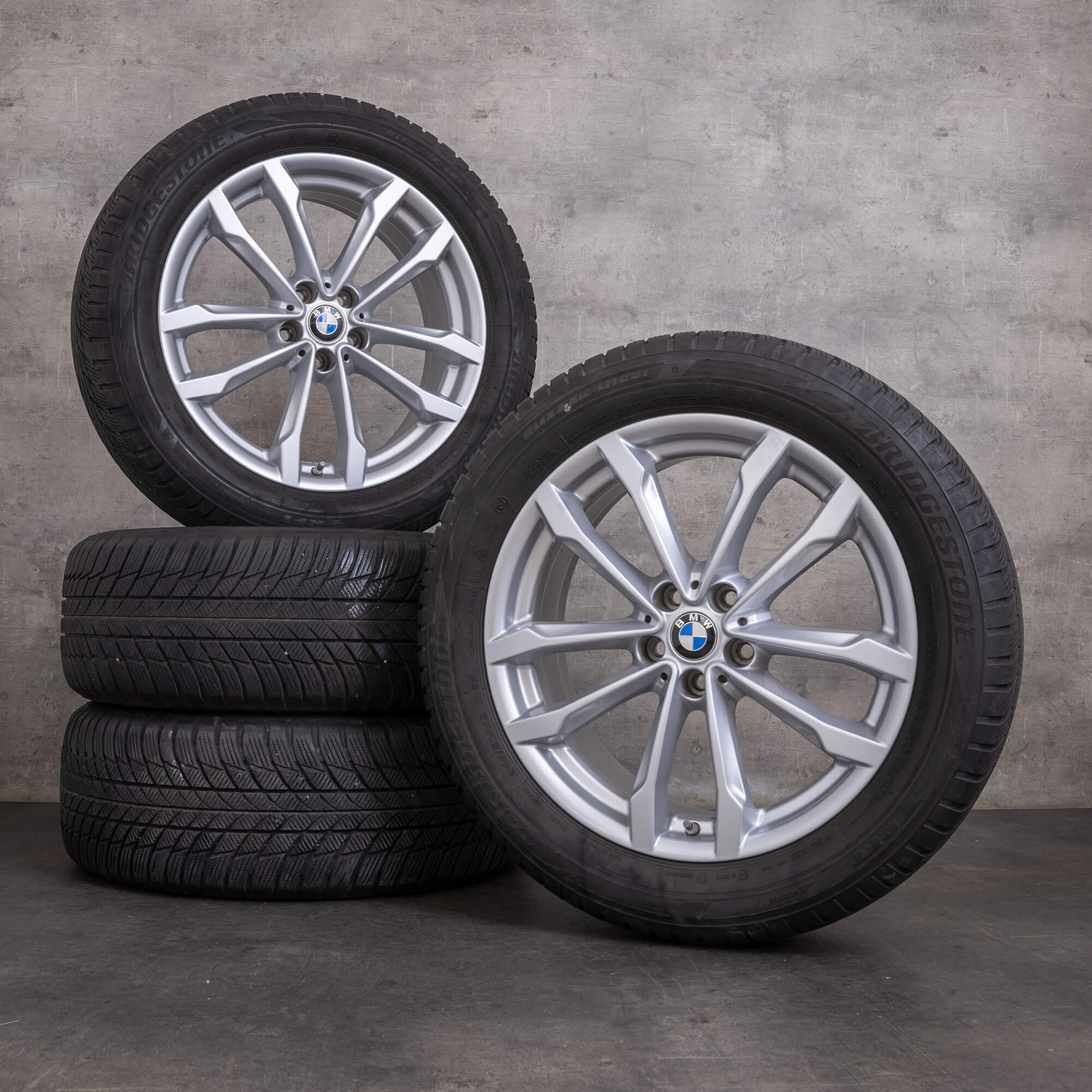 Original BMW X3 X4 Winterräder 19 Zoll G01 G02 Felgen Styling 691 6877325 silber glanz