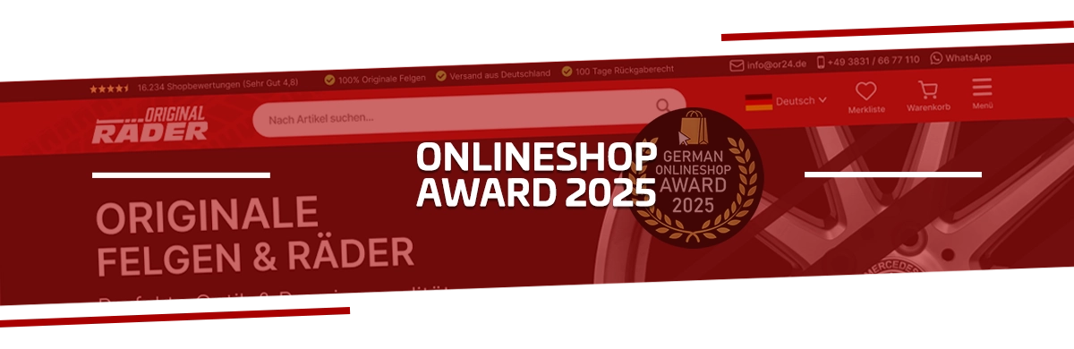 German Onlineshop Award 2025 Gewinner OR24 Original Räder 24