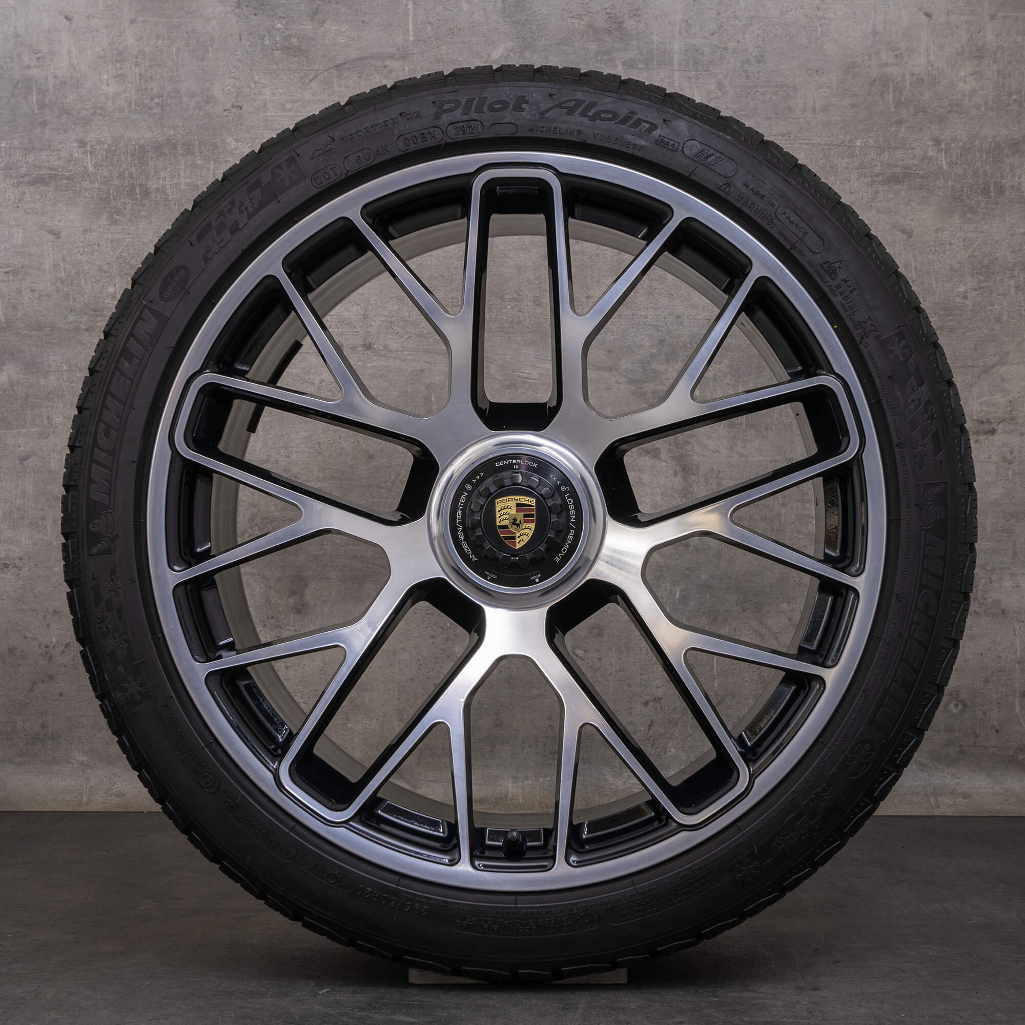 Original Porsche 911 Anvelope de iarnă 20 inch 991 I II Turbo S jante 99136216134 99136216634 negru Lucios