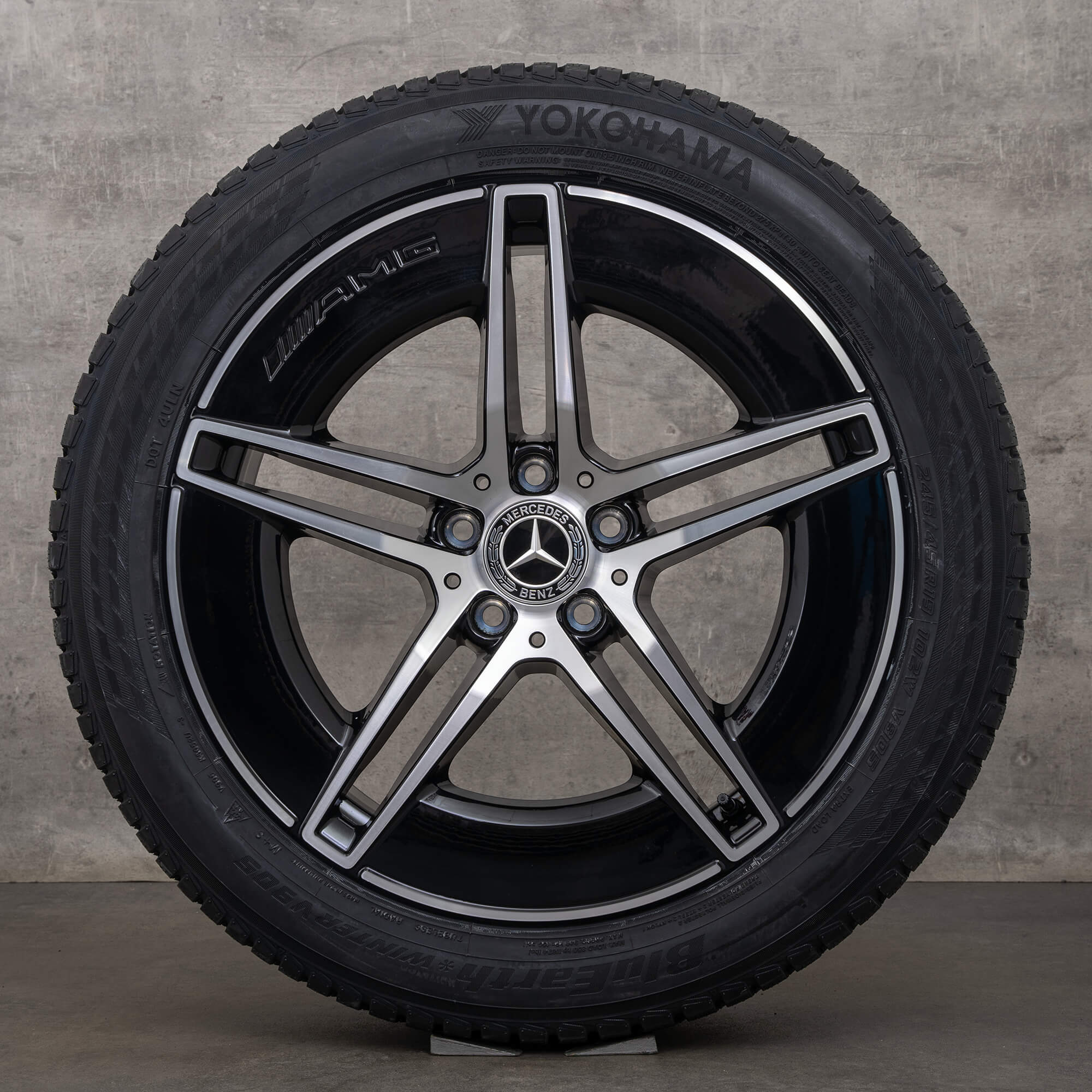 Original Mercedes Benz E-Klasse AMG Winterräder 19 Zoll W214 S214 Felgen A2144010300 A2144010400 schwarz glanzgedreht NEU