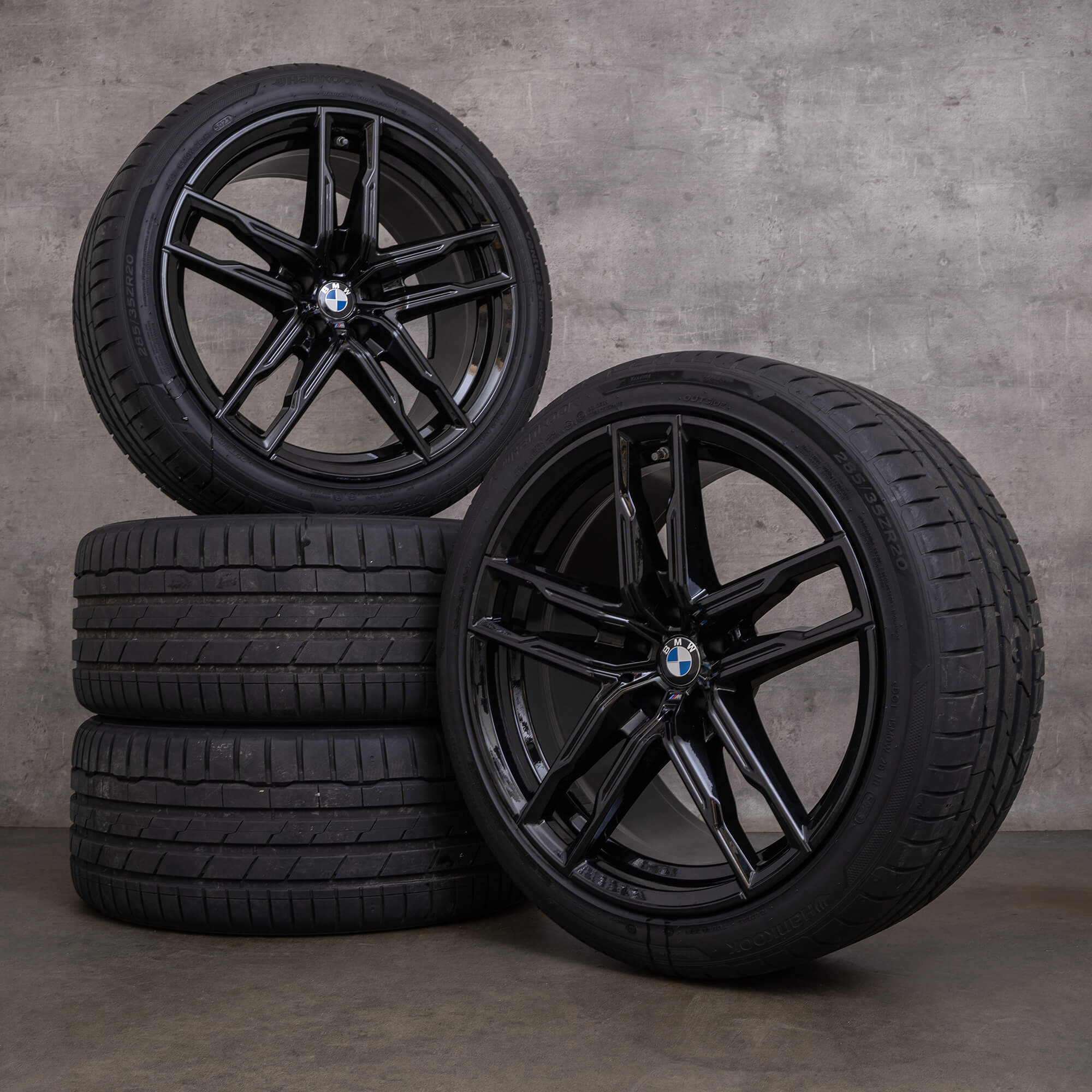 Originale BMW M5 M8 fælge 20 tommer F90 F91 F92 F93 Gran Coupé sommerhjul styling 810 M 8089566 sort