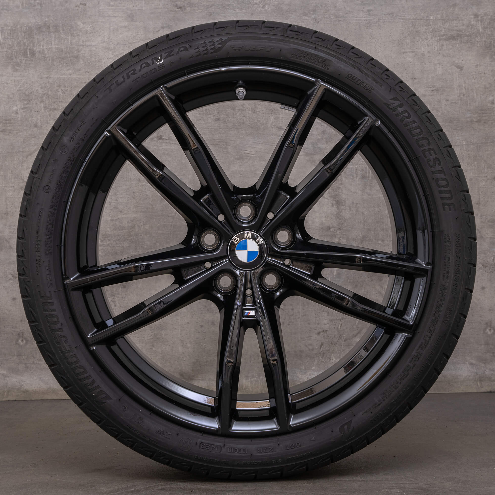 Original BMW 2-serie 3-serie 4-serie fälgar 19 tum G42 G20 G21 G22 G23 sommarhjul 791 M 8089893 8089892 svart högglans