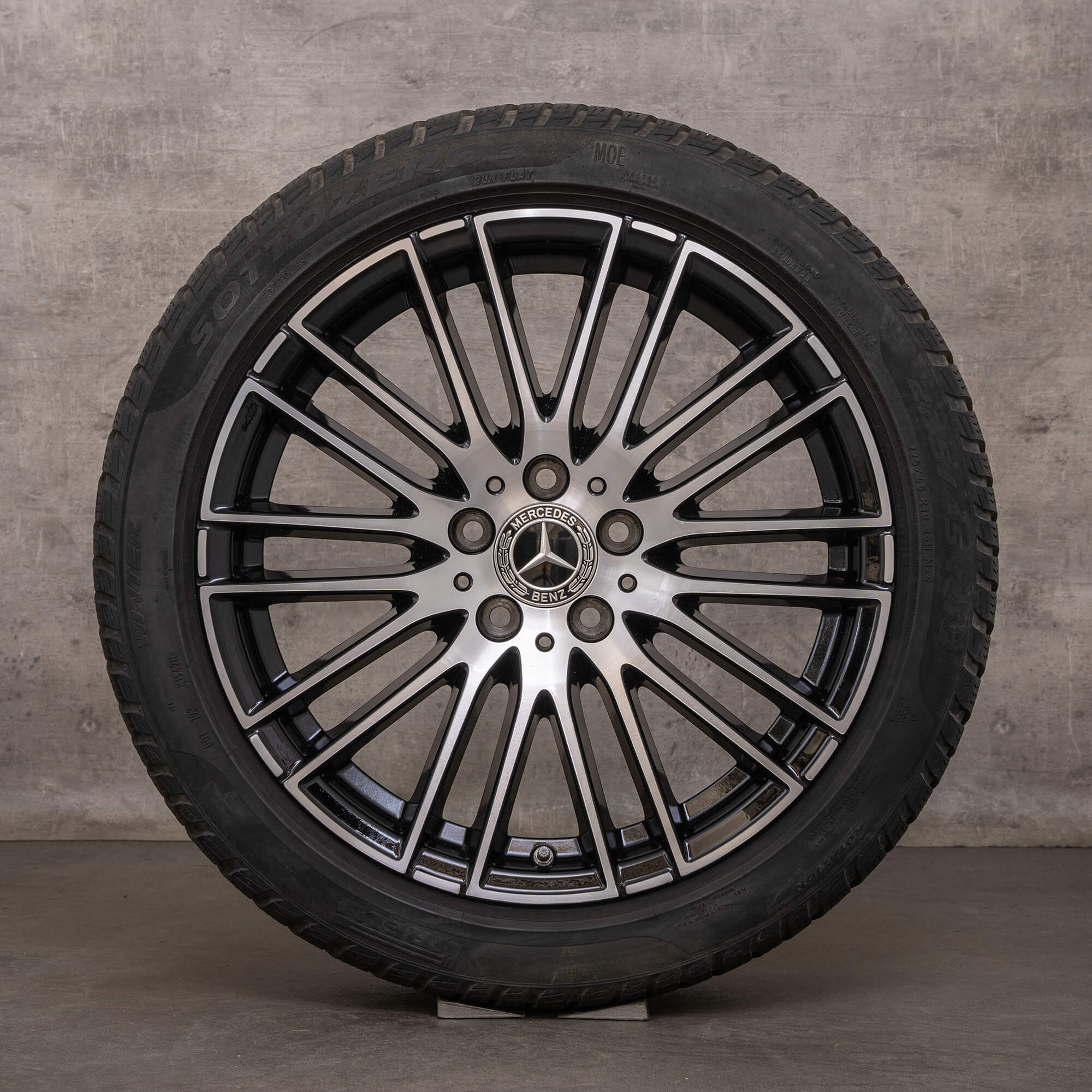 OEM Mercedes Benz C-Class winter tires 18 inch W206 S206 rims DOT23 A2064014900 black glossy turned