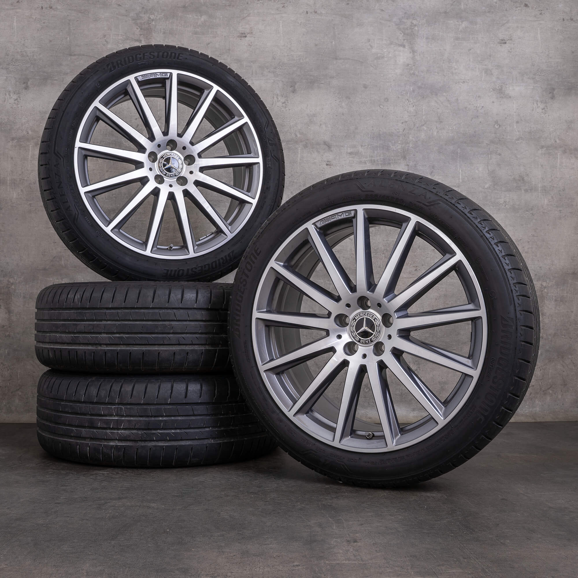 Orijinal Mercedes Benz GLA GLB AMG kış jant lastik 20 inç H247 X247 jantlar A2474011600 himalaya gri parlak tornalanmış