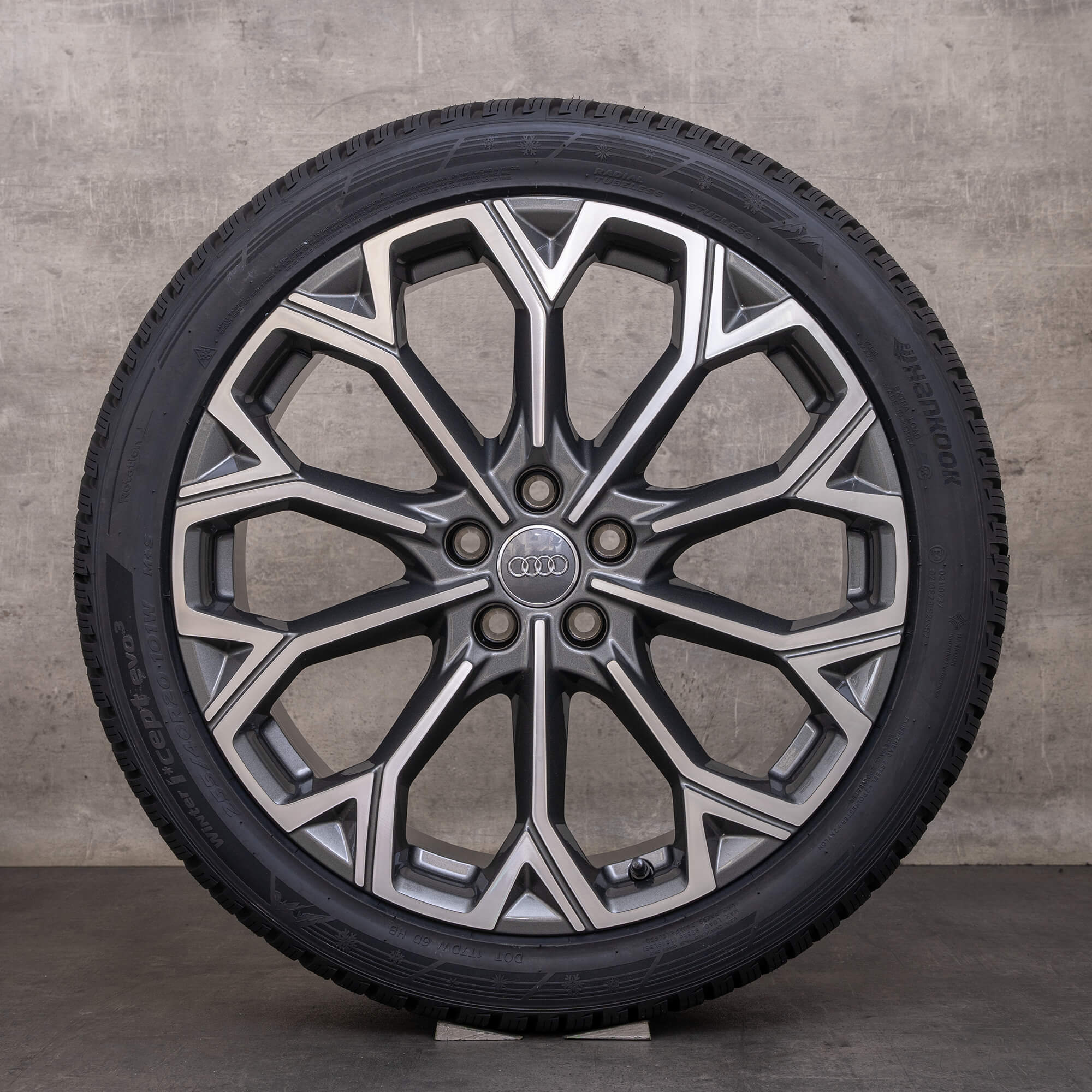 Oryginalne koła zimowe Audi A6 S6 20 cali 4P C8 C9 Felgi 4P0601025H grafitowo-szare Polerowane NOWOŚĆ