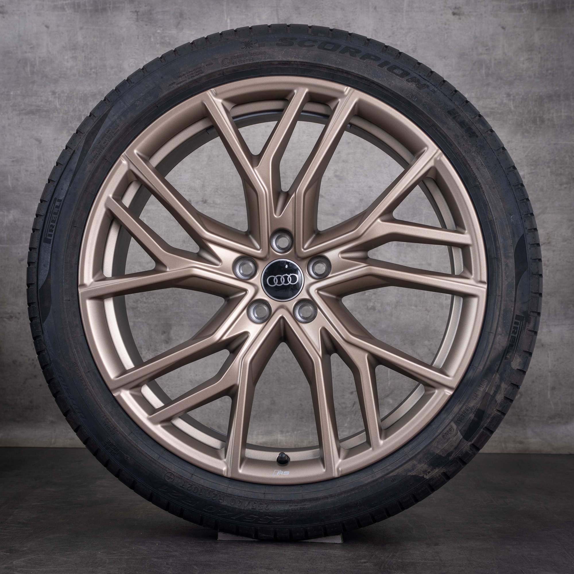Original Audi Q4 e-tron Sportback Felgen 21 Zoll F4 Sommerräder 89A601025P 89A601025Q bronze gold matt