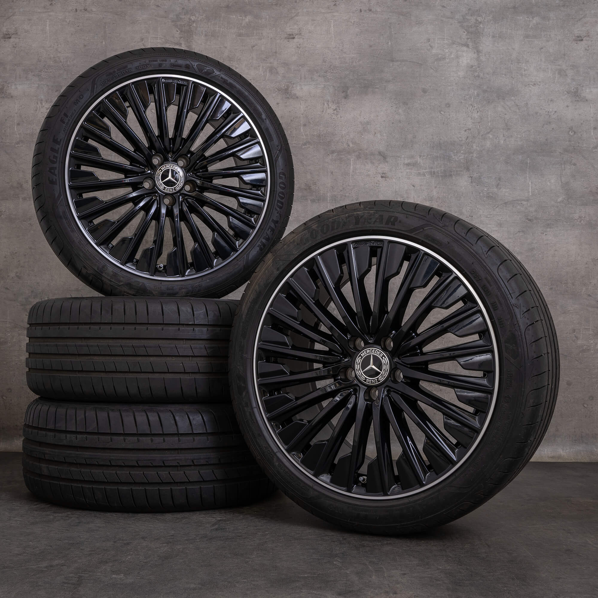 Oryginalne felgi Mercedes Benz CLE AMG 19 cali C236 A236 koła letnie A2364011900 A2364012000 czarne polerowane toczone