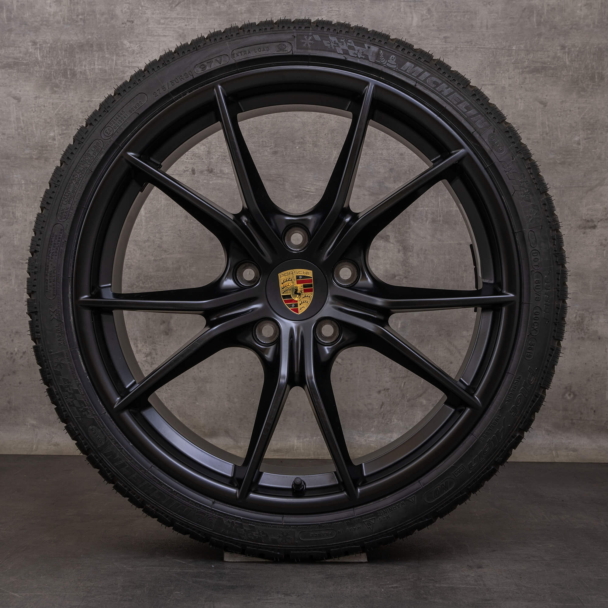 Originele Porsche Boxster Cayman 718 winterwielen 20 inch 982 velgen 982601025AJ 982601025AK zwart mat