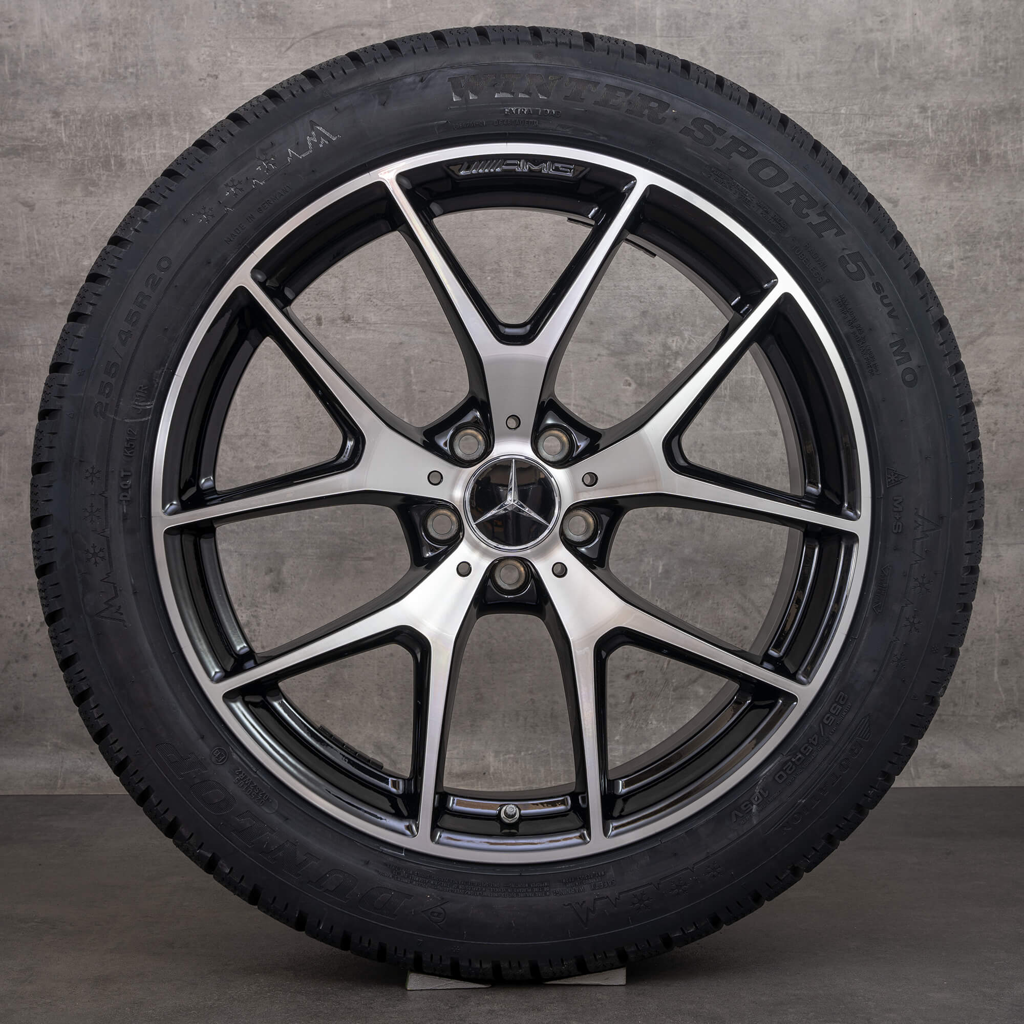 Originale Mercedes Benz GLC & 43 AMG vinterdæk med fælge 20 tommer X253 C253 A2534015500 A2534015600 sort blank drejet