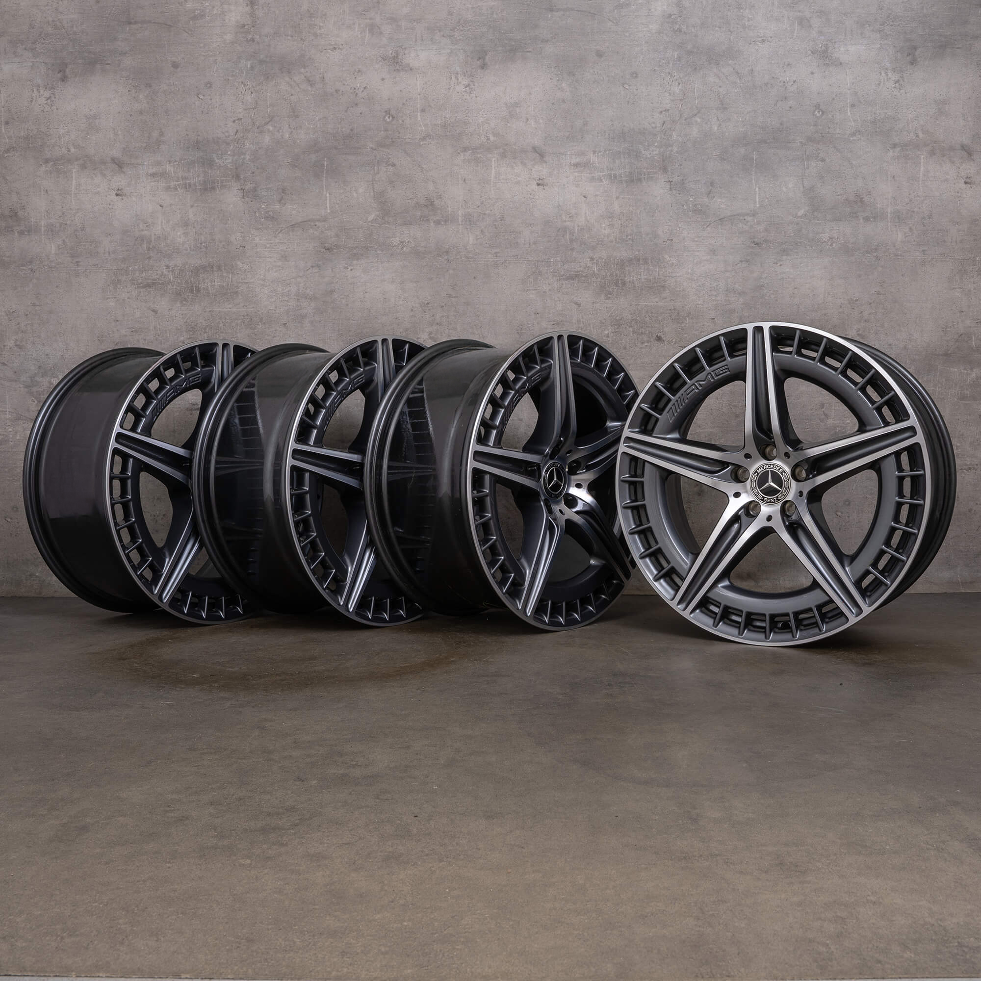 Original Mercedes Benz EQS 53 AMG llantas 21 pulgadas V297 A2974011600 gris himalaya alto brillo torneado NUEVO