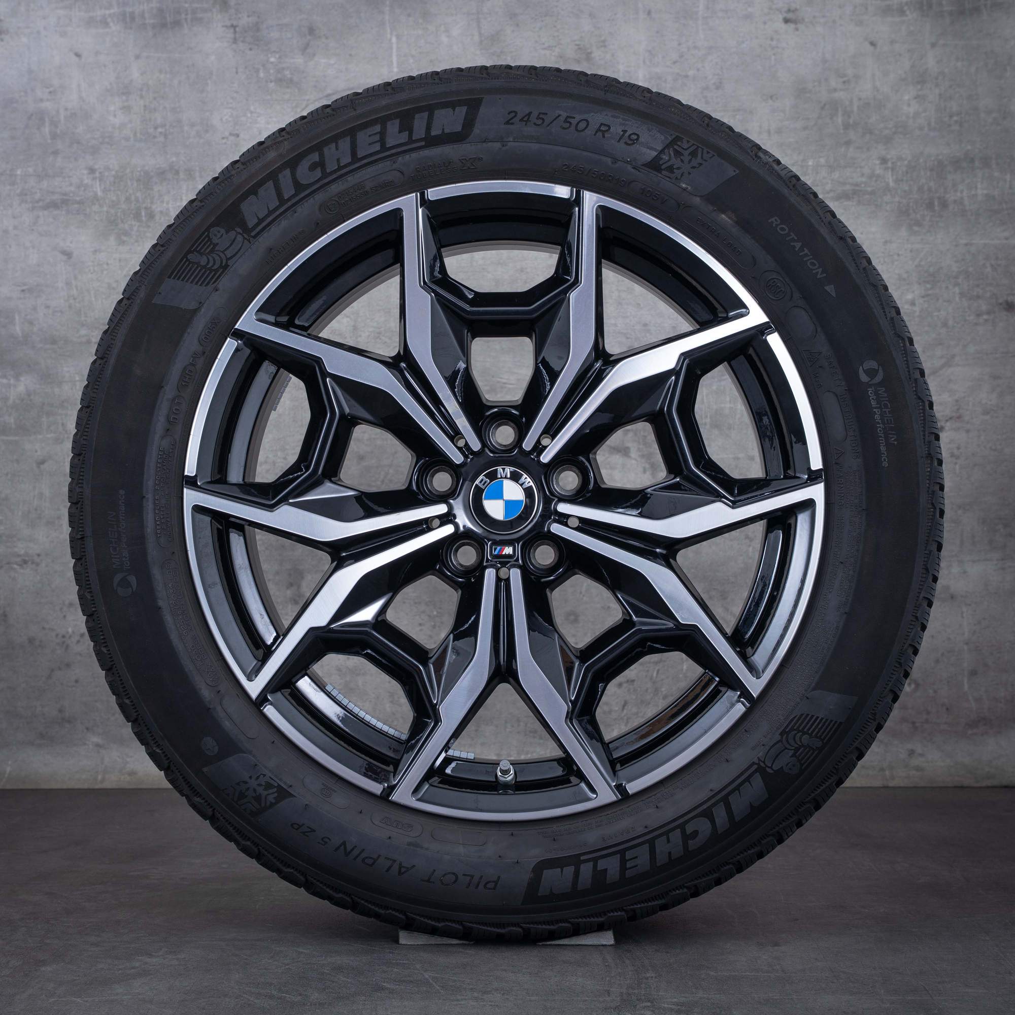 Oryginalał BMW X3 X4 felgi 19 cali G01 G02 koła letnie stylizacja 887 M 7916263 czarny polerowane toczone