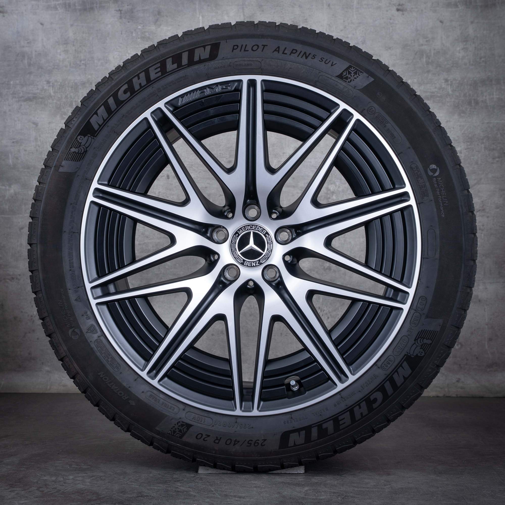 Oryginał Mercedes Benz GLC 43 63 AMG koła zimowe 20 cali X254 C254 Felgi A2544016800 A2544011300 czarny mat Polerowane wykończenie