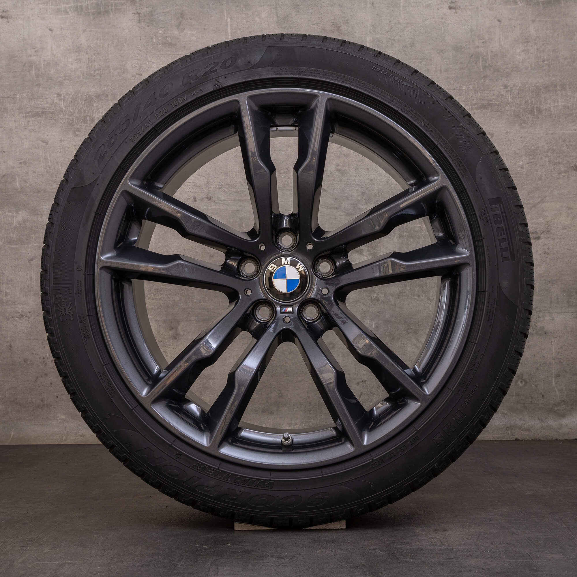 Jantes e pneus inverno originais BMW X5M X6M 20 polegadas F85 F86 jantes estilo 611 M 2284654 2284655 orbit grey gloss