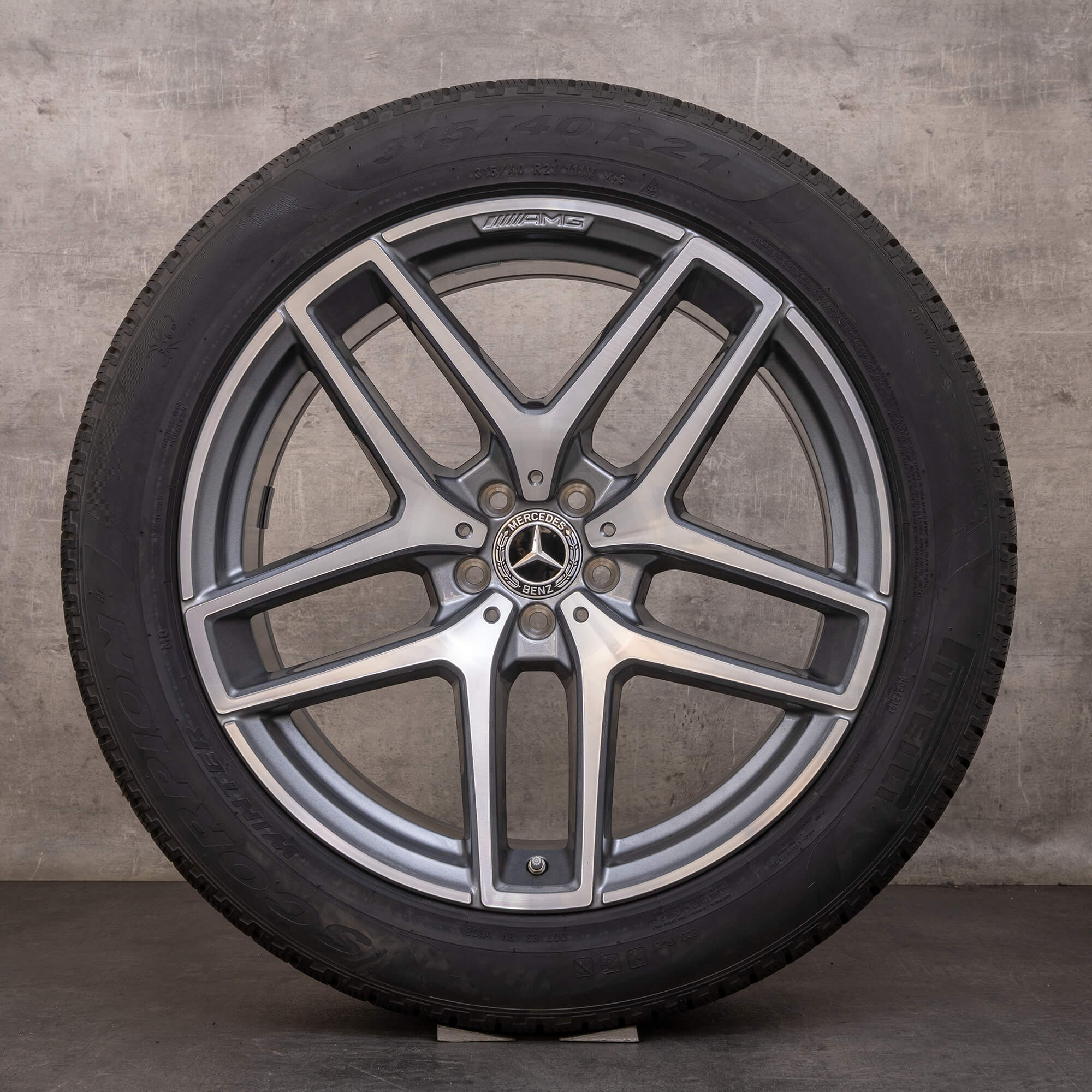 Oryginał Mercedes Benz GLE 43 63 & S AMG koła zimowe 21 cali C292 felgi A2924012900 A2924011700 himalaya szary polerowane