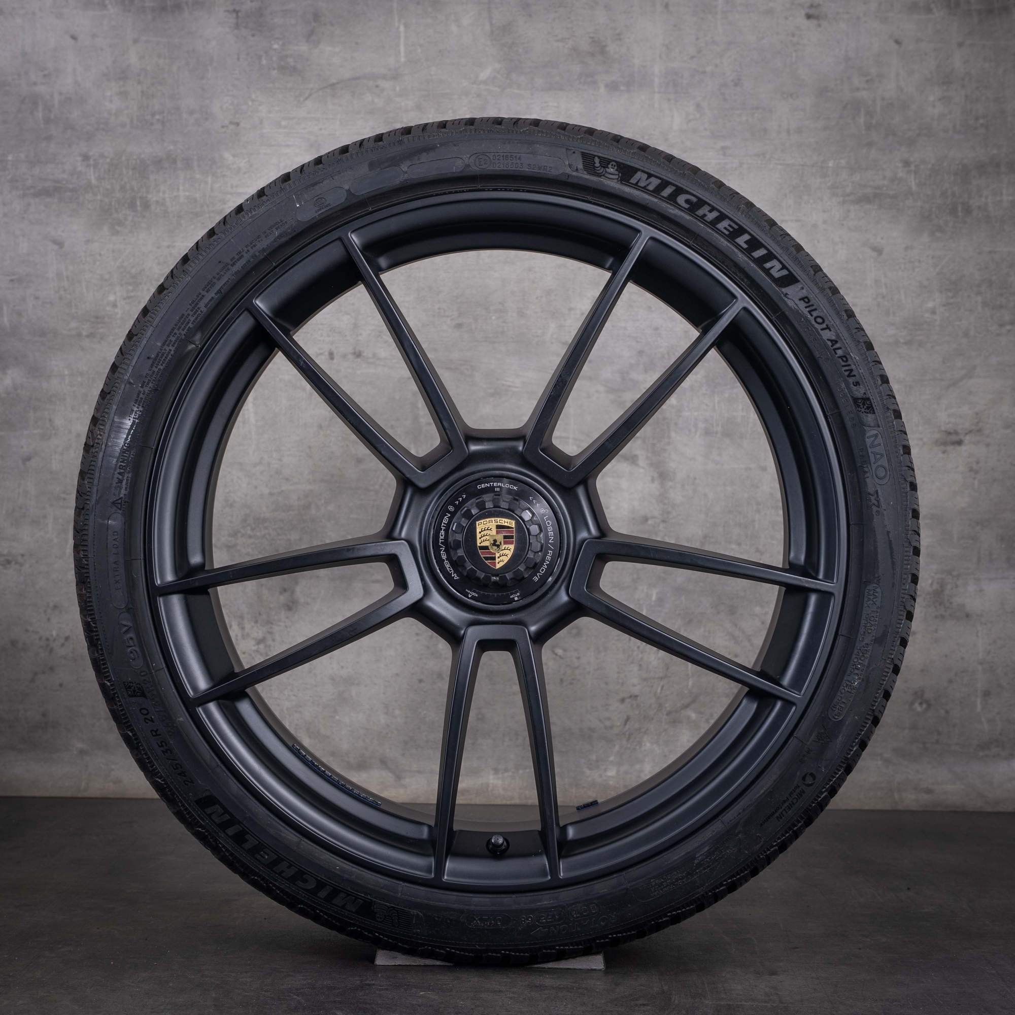 Originale Porsche 992 I vinterhjul 20 21 tommer GTS-fælge 992044602BA mat sort - hjul 1 af 4