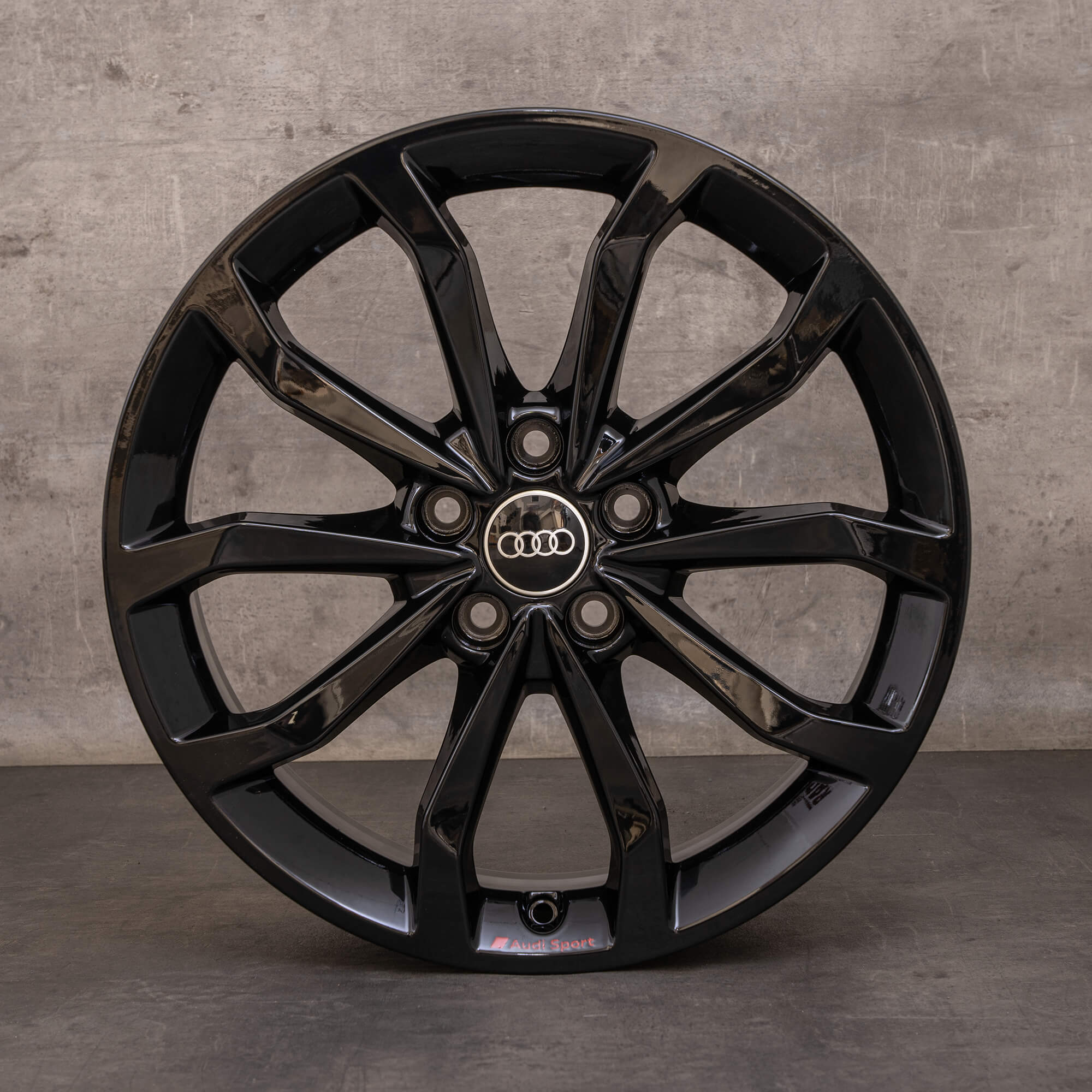 OEM Audi A4 S4 Rims 18 inch B9 8W 8W0601025ED black glossy