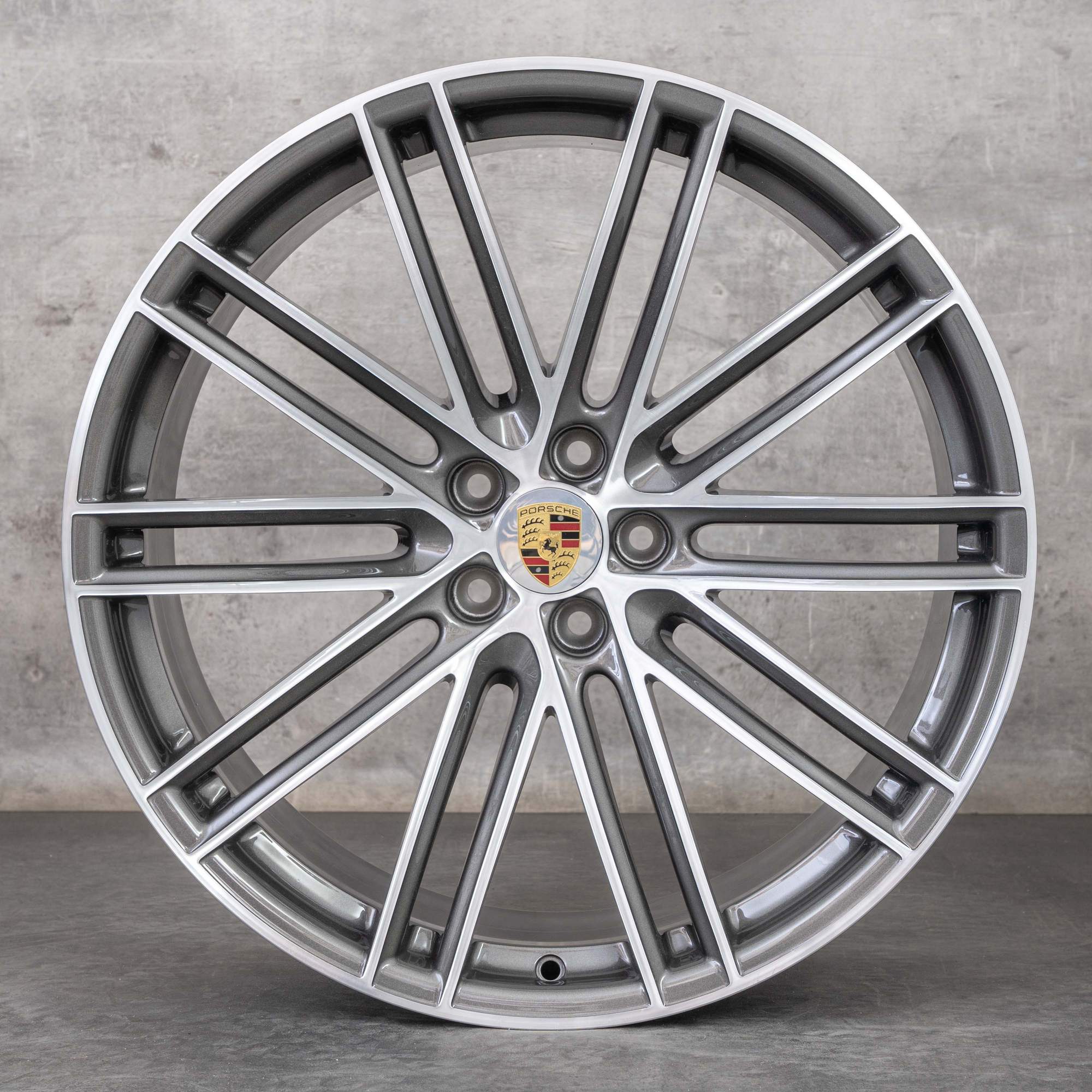 Oryginalne felgi Porsche Macan II & III 21 cali letnie koła 95B601025DN 95B601025DP tytanowe polerowane NOWE