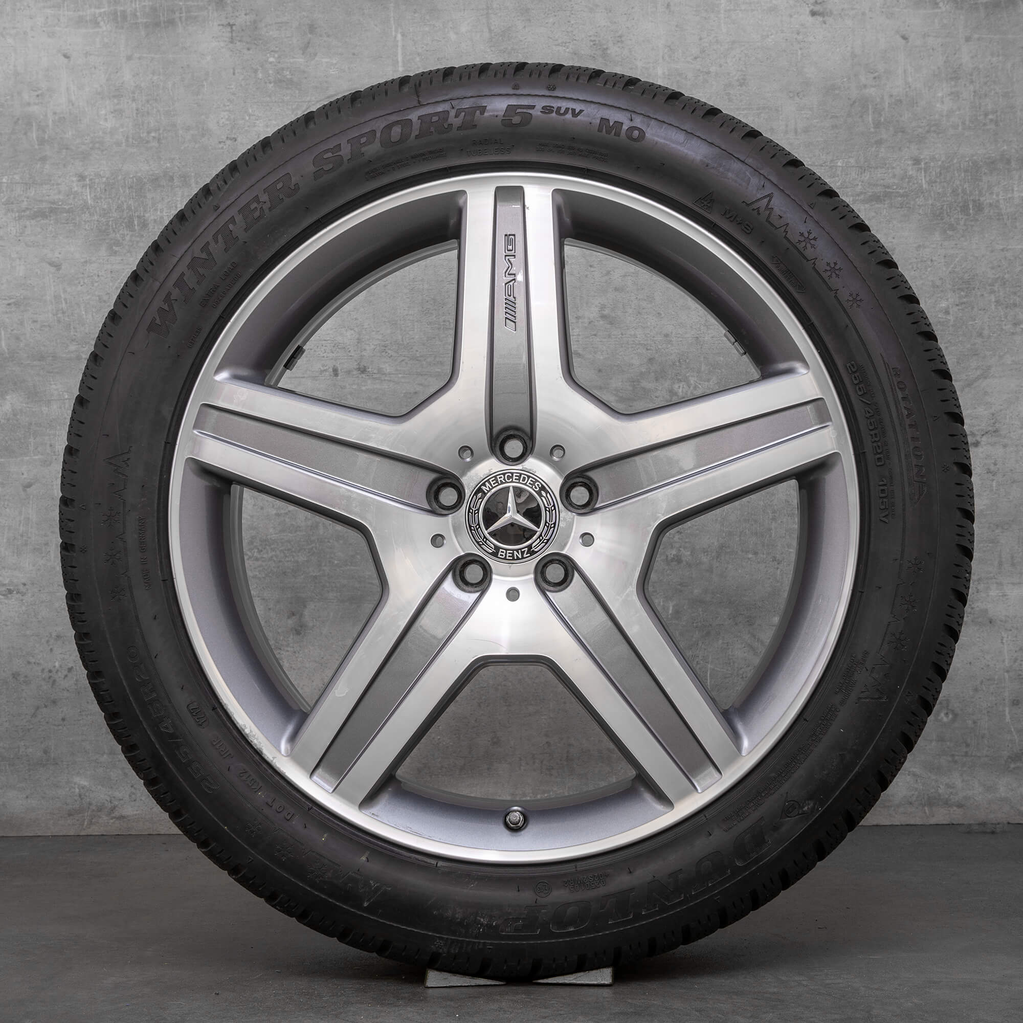 Oryginał AMG Mercedes Benz GLE 43 450 Sport koła zimowe 20 cali X166 Felgi A1664010000 himalaya grey Polerowane