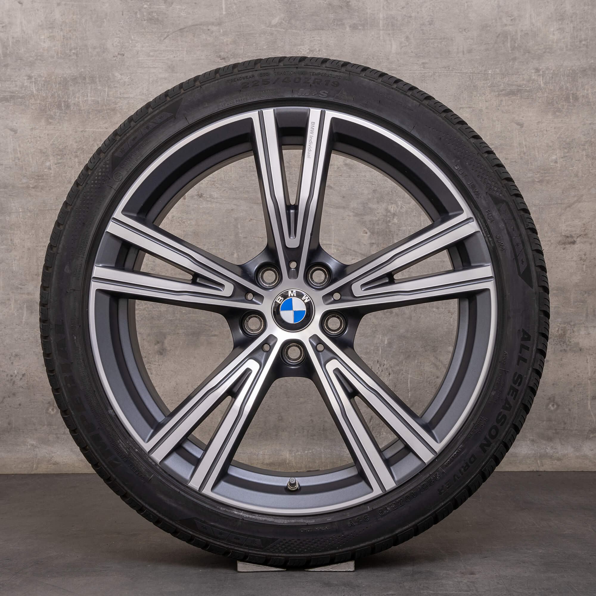 Original BMW serie 2 3 4 llantas 19 pulgadas G20 G21 G22 G23 G42 Coupe neumáticos para todo tipo de clima estilo 793i 8089896 8089897 gris férrico brillante torneado