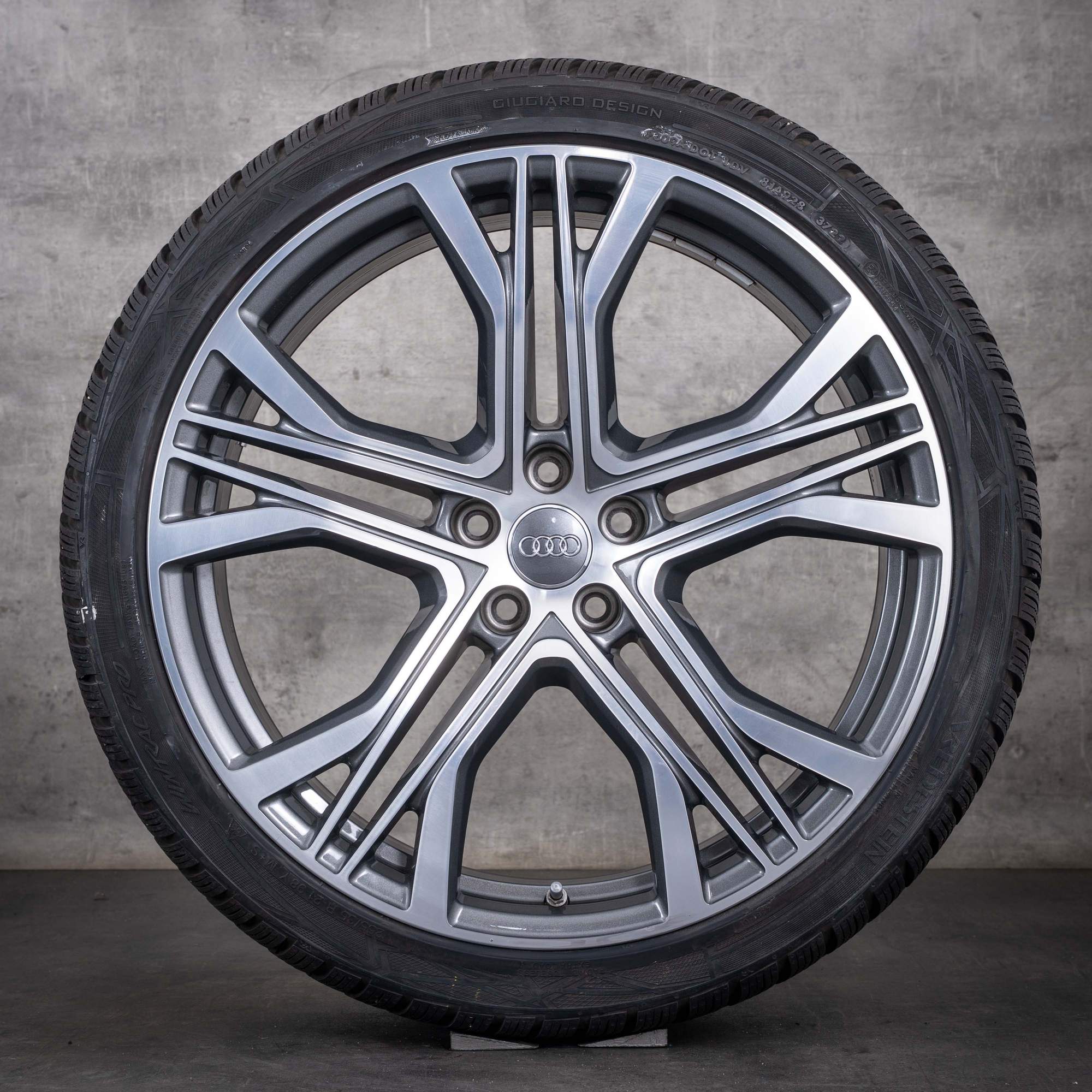Original Audi A7 S7 Winterräder 21 Zoll 4K C8 Felgen 4K8601025AA granitgrau front polished