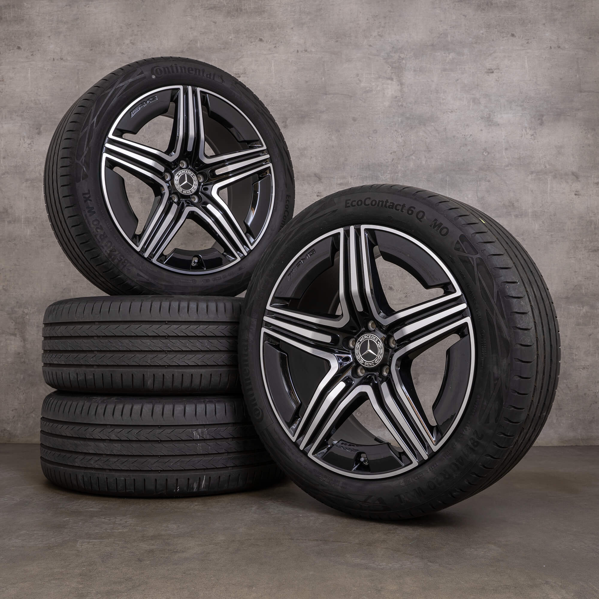 OEM Mercedes Benz GLC AMG rims 20 inch X254 C254 summer wheels A2544010600 A2544010700 black glossy turned