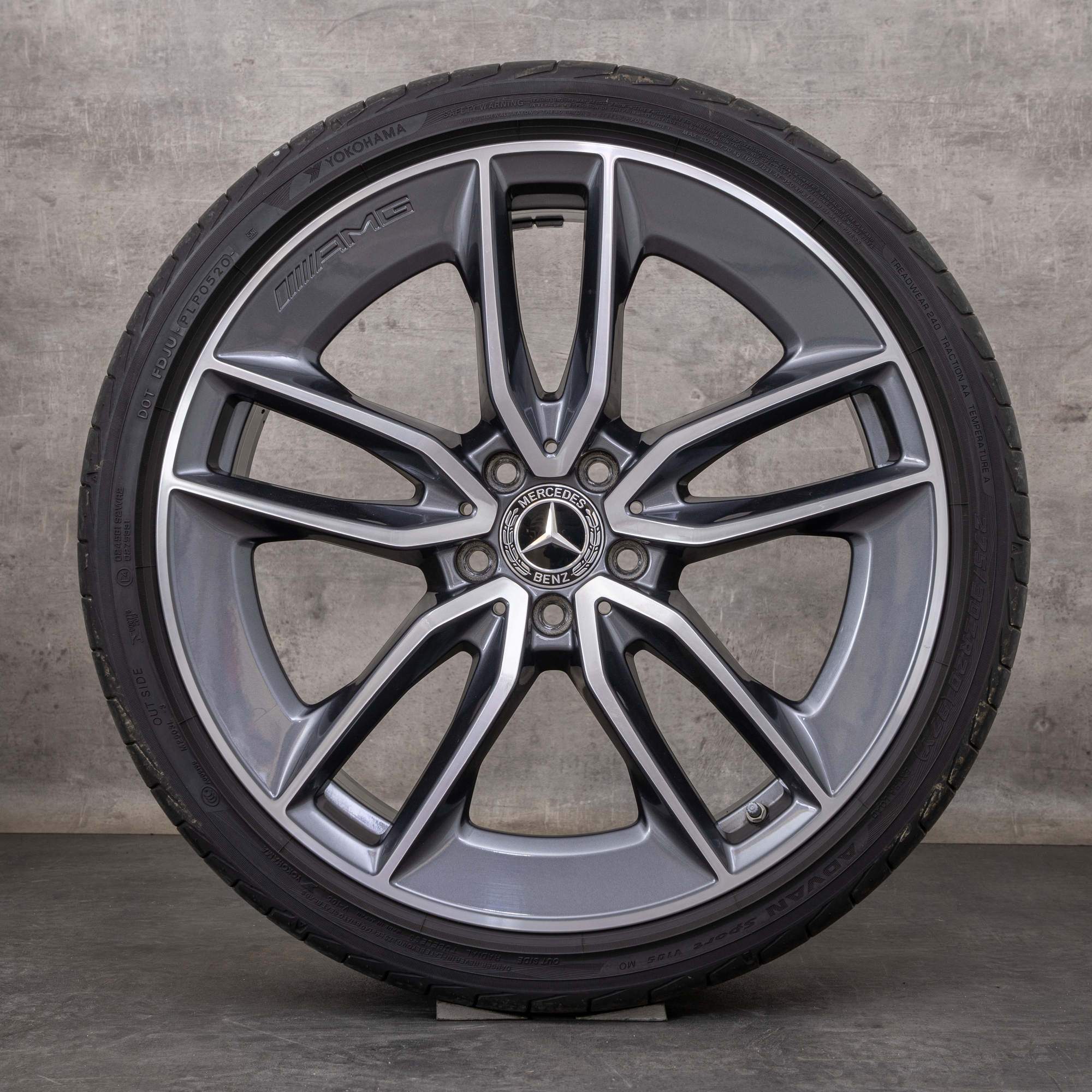 Oryginał Mercedes Benz Klasa E E43 E53 AMG koła 20 cali W213 S213 A238 C238 letnie A2134014900 A2134015000 himalaya szary polerowane