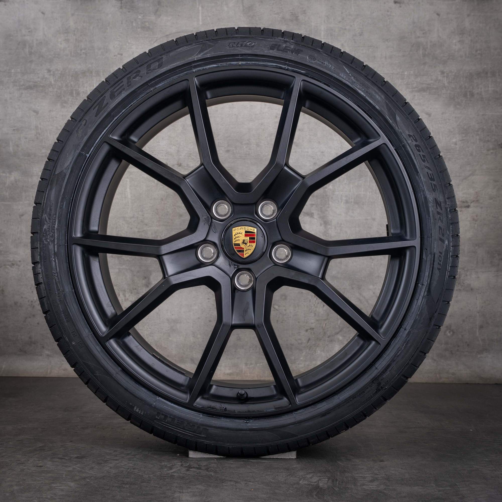 Orijinal Porsche Taycan Jantlar 21 inç 9J1 I & II Yaz Jant Lastikleri 9J1601025BC 9J1601025BD mat siyah