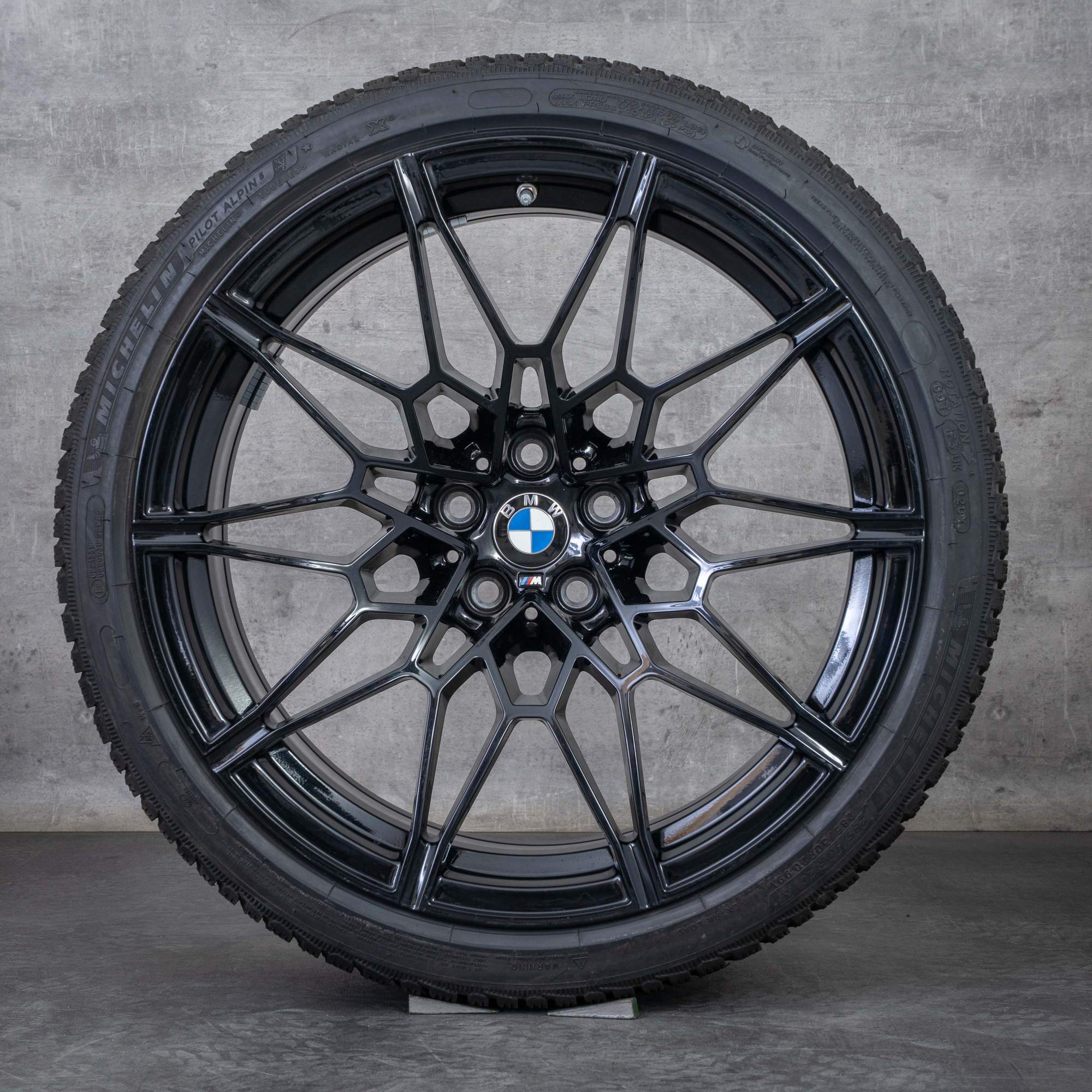 Oryginalne BMW M2 M3 M4 koła zimowe 19 20 cali G87 G80 G81 G82 G83 felgi stylizacja 826 M 8093838 8093839 czarny błyszczący