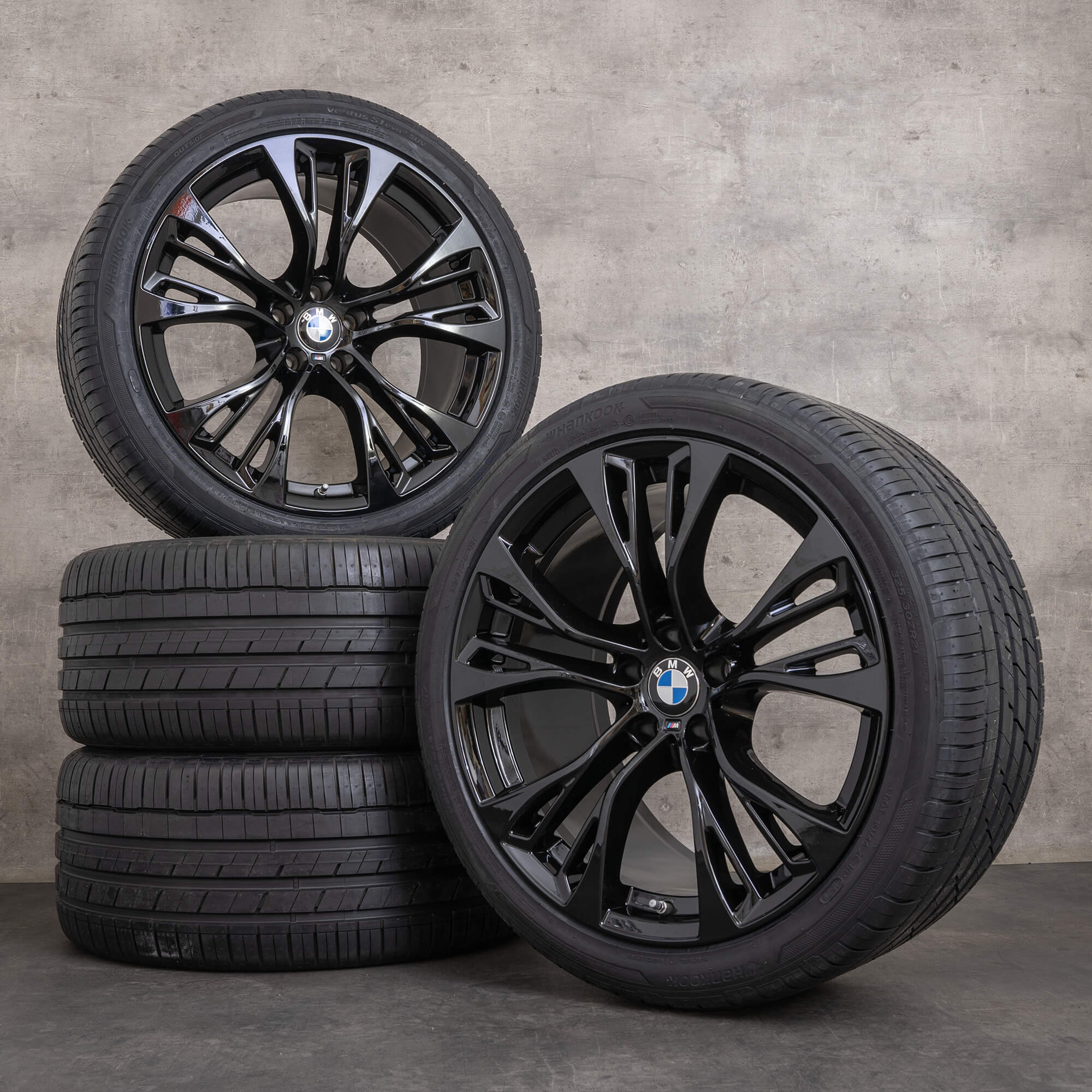 OEM BMW X5 X6 rims 21 inch E70 F15 E71 F16 summer wheel styling 599 M 6859423 6859424 black glossy