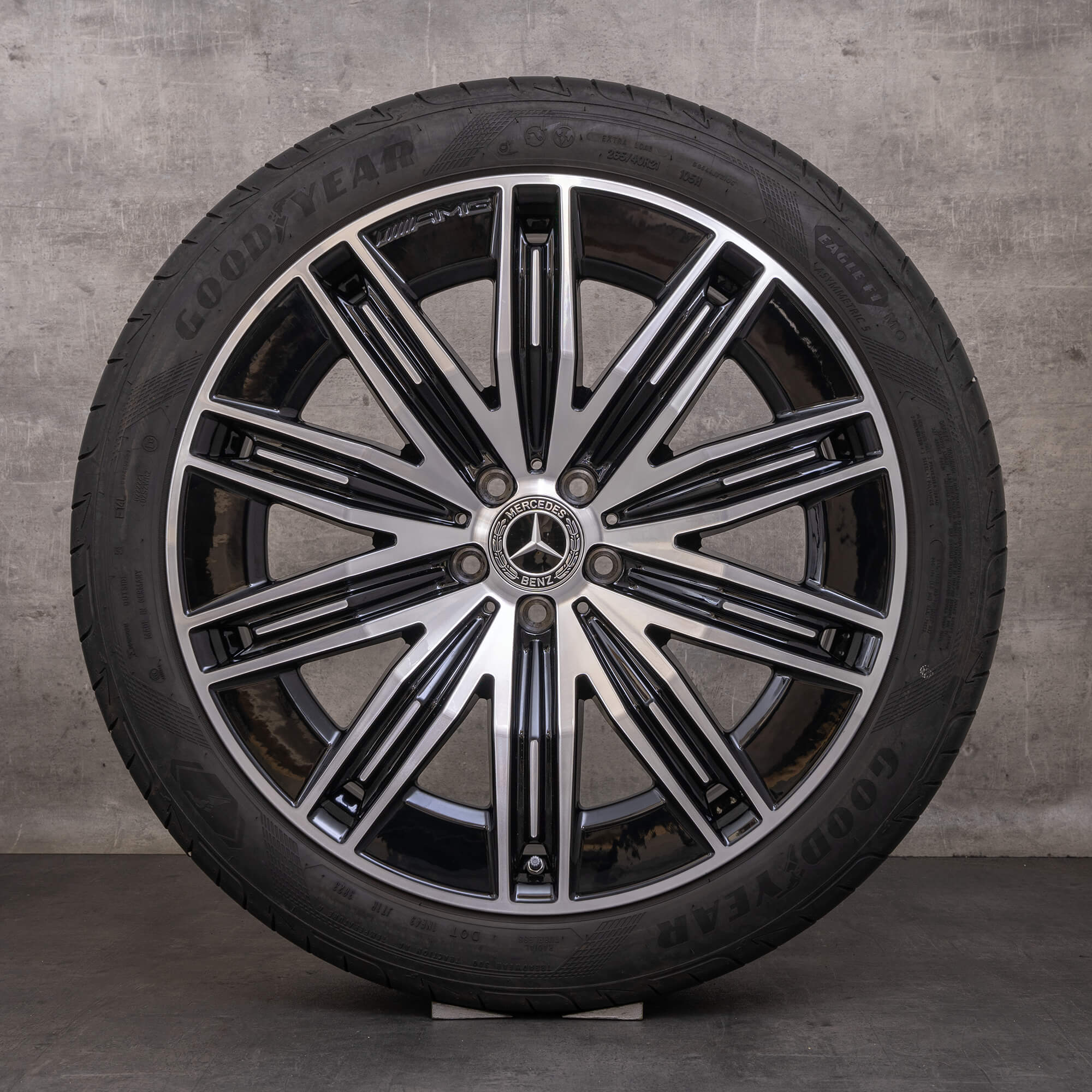 Orijinal Mercedes Benz EQE AMG jantlar 21 inç SUV X294 yaz jant lastik A2944011200 siyah parlak tornalı