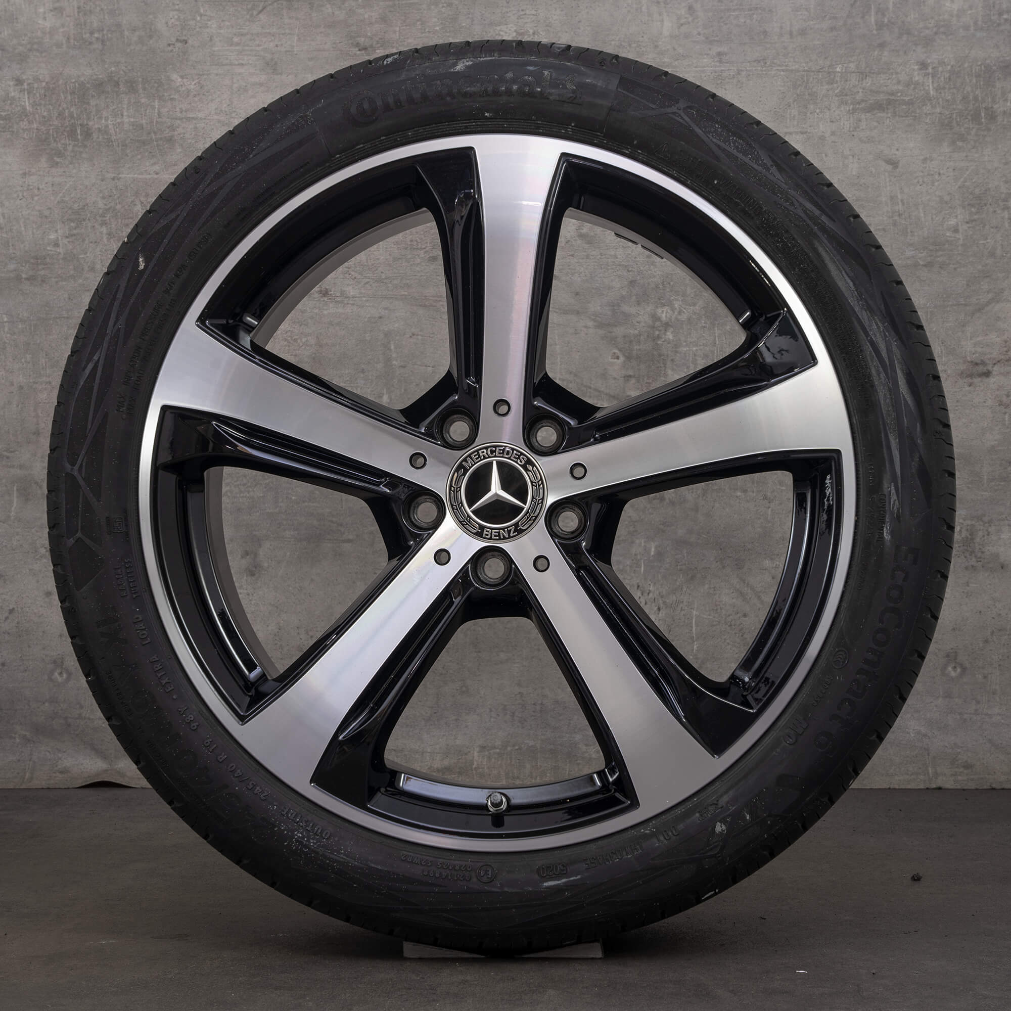 Orijinal Mercedes Benz C Sınıfı jantlar 19 inç X206 All-Terrain yaz lastikleri A2064015800 siyah parlak tornalı YENİ