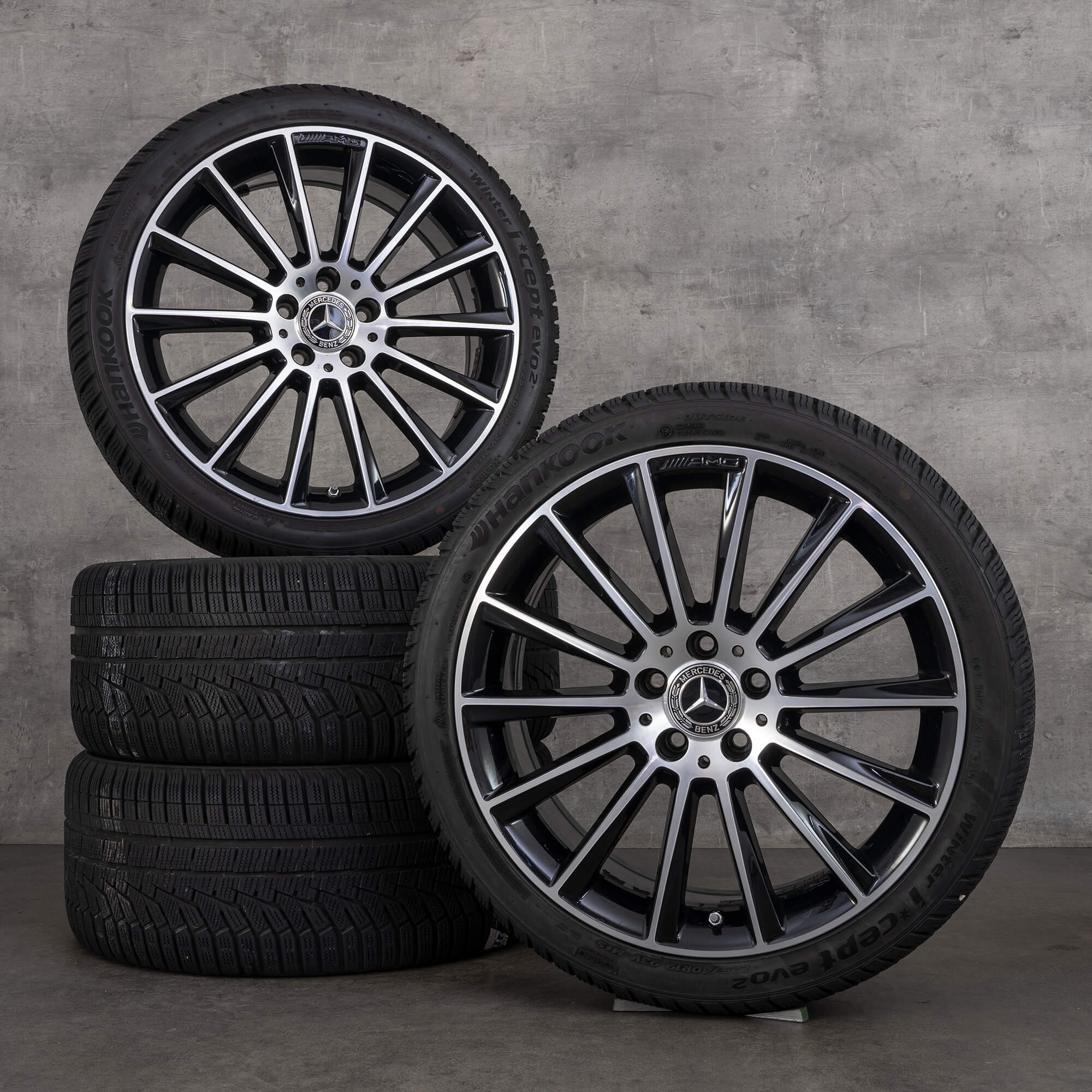 Genuine Mercedes Benz Clase C AMG llantas de invierno 19 pulgadas W205 S205 C205 A205 A2054011300 A2054011400 negro brillante torneado