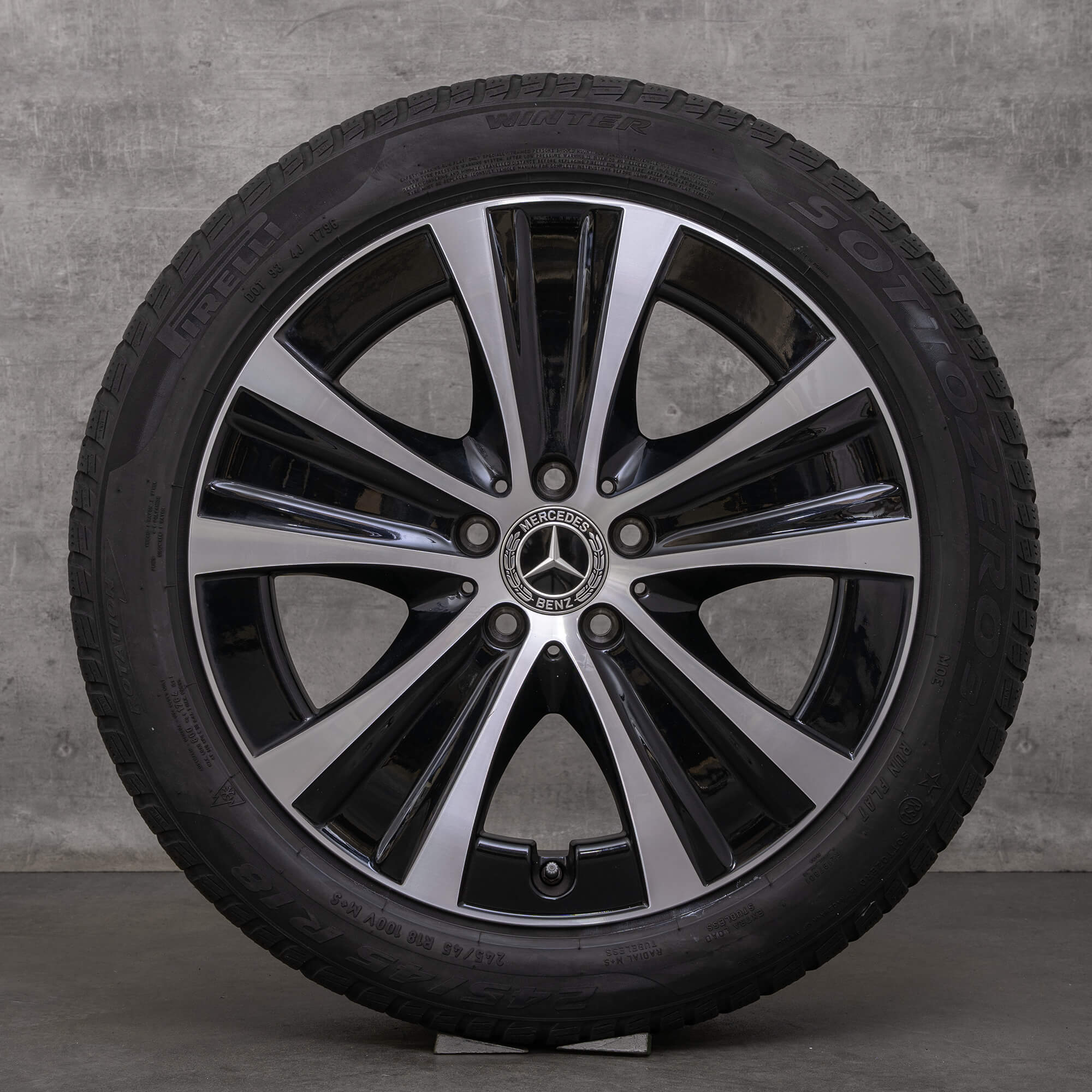 Genuine Mercedes Benz Clase E ruedas de invierno 18 pulgadas W213 S213 C238 A238 llantas DOT 22 A2134013700 negro pulido