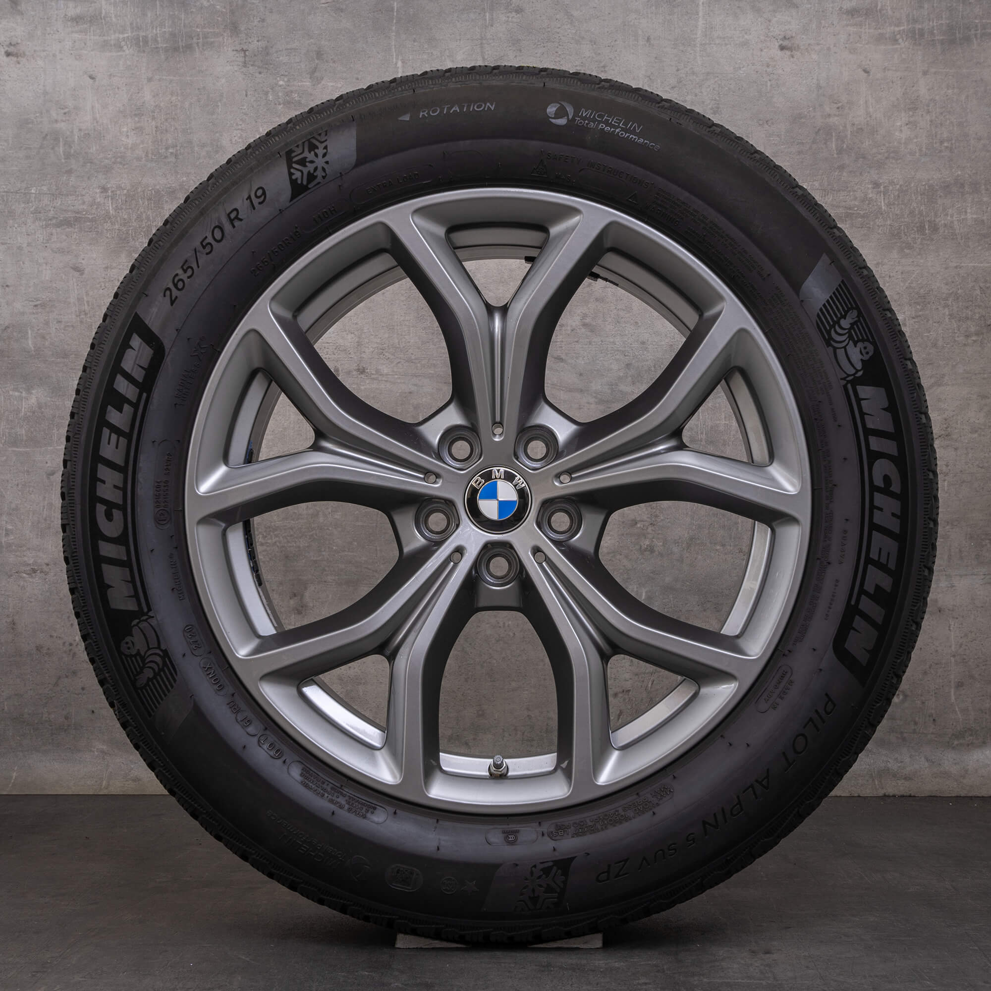 Jantes e pneus inverno originais BMW X5 X6 de 19 polegadas G05 G06 jantes 735 cinzento ferroso 6883752 NOVO