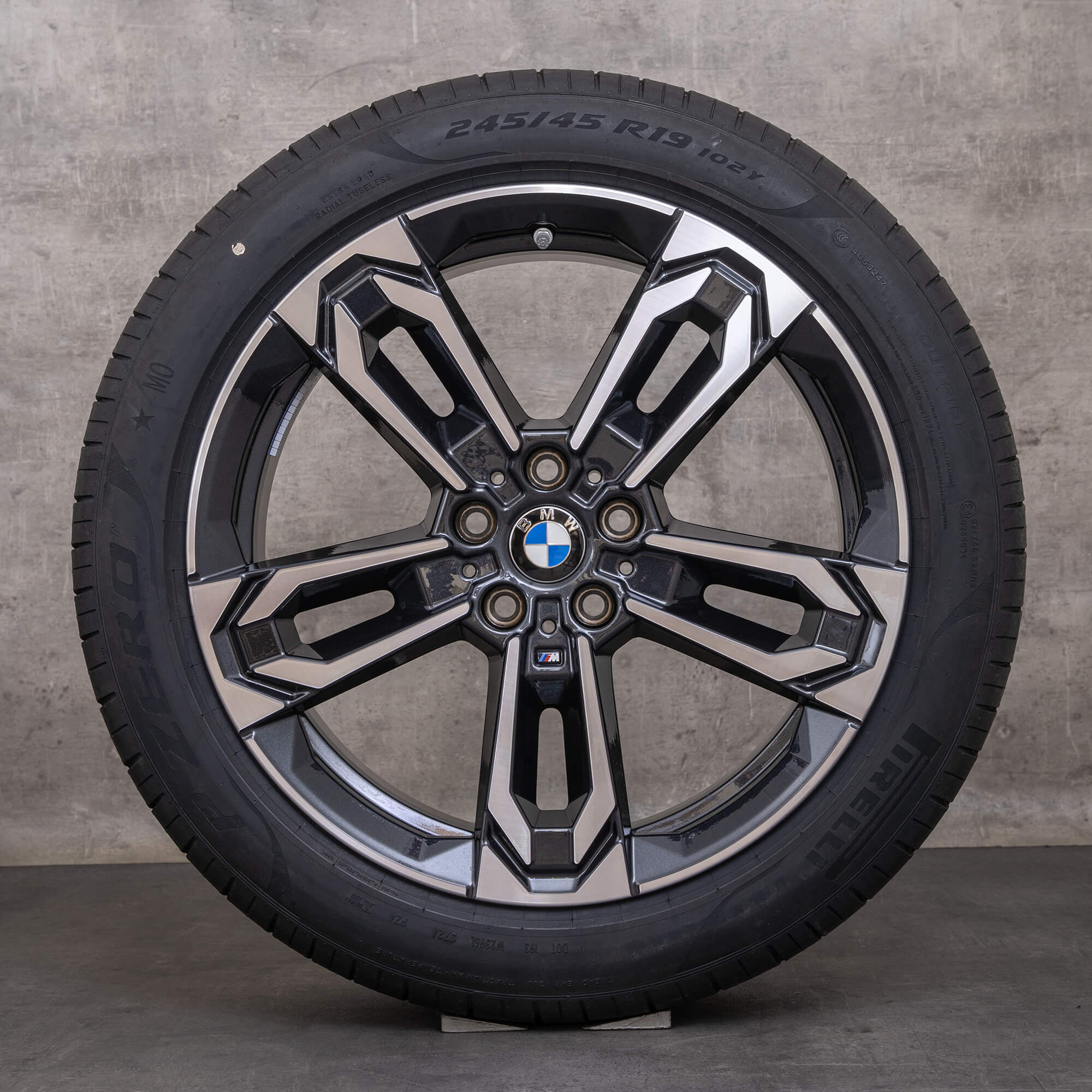 Originale BMW X1 iX1 X2 vinterhjul 19 tommer U10 U11 fælge styling 871 M 5A1E230 orbit grey glossy turned NEW - hjul 4 af 4