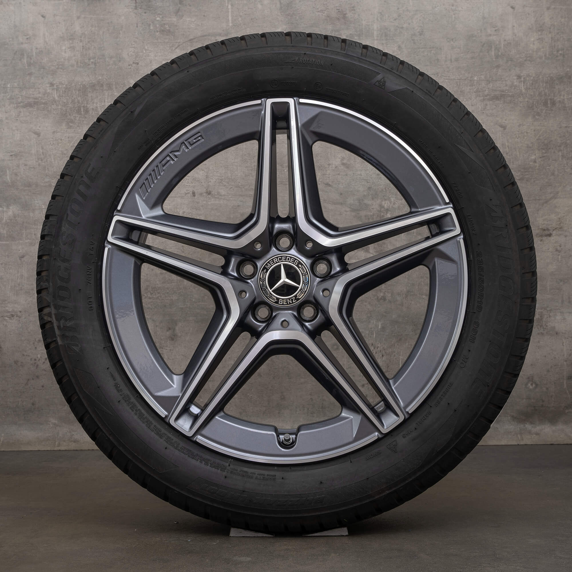 Oryginalne felgi Mercedes Benz GLA GLB 19 cali H247 X247 koła letnie A2474011500 himalaya szary polerowane