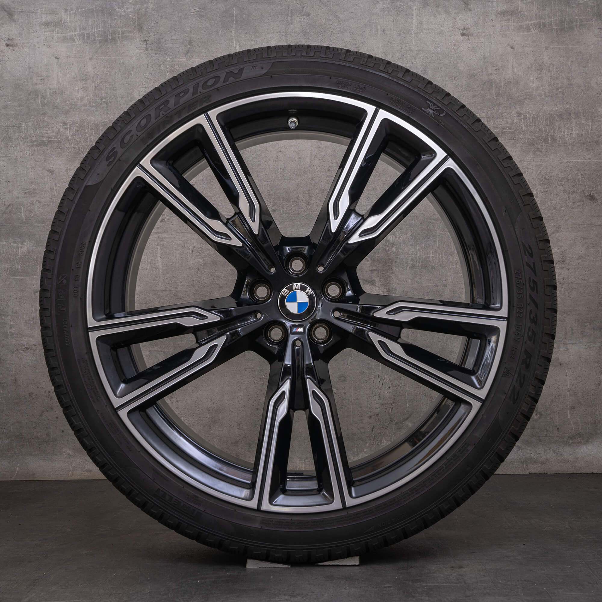 Originales BMW X5 X6 ruedas de invierno 22 pulgadas G05 G06 llantas estilo 747 M 6856025 6856026 negro brillante volvió