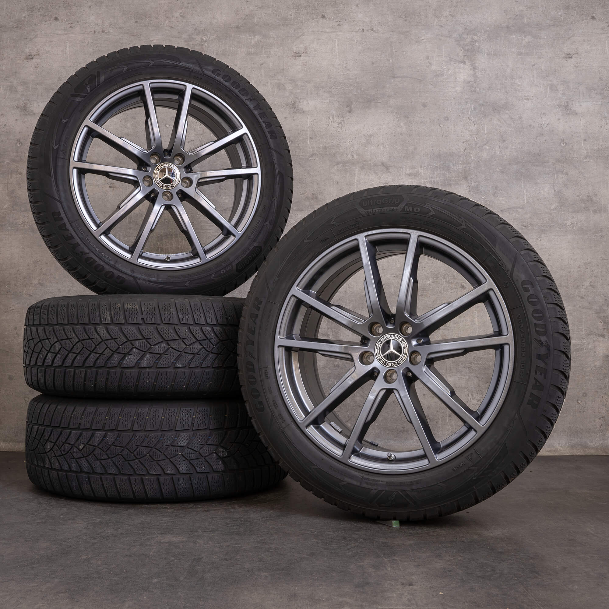 Orijinal Mercedes Benz EQE kış jant lastik 19 inç SUV X294 jantlar A2944010400 titanyum parlak