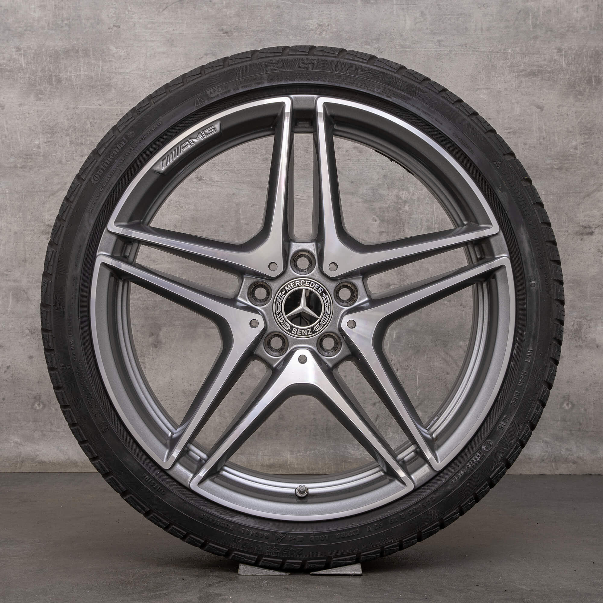 Genuine AMG Mercedes Benz Clase C C63 & S neumáticos de invierno 19 pulgadas W205 S205 llantas A2054011900 A2054013600 gris himalaya brillante torneado