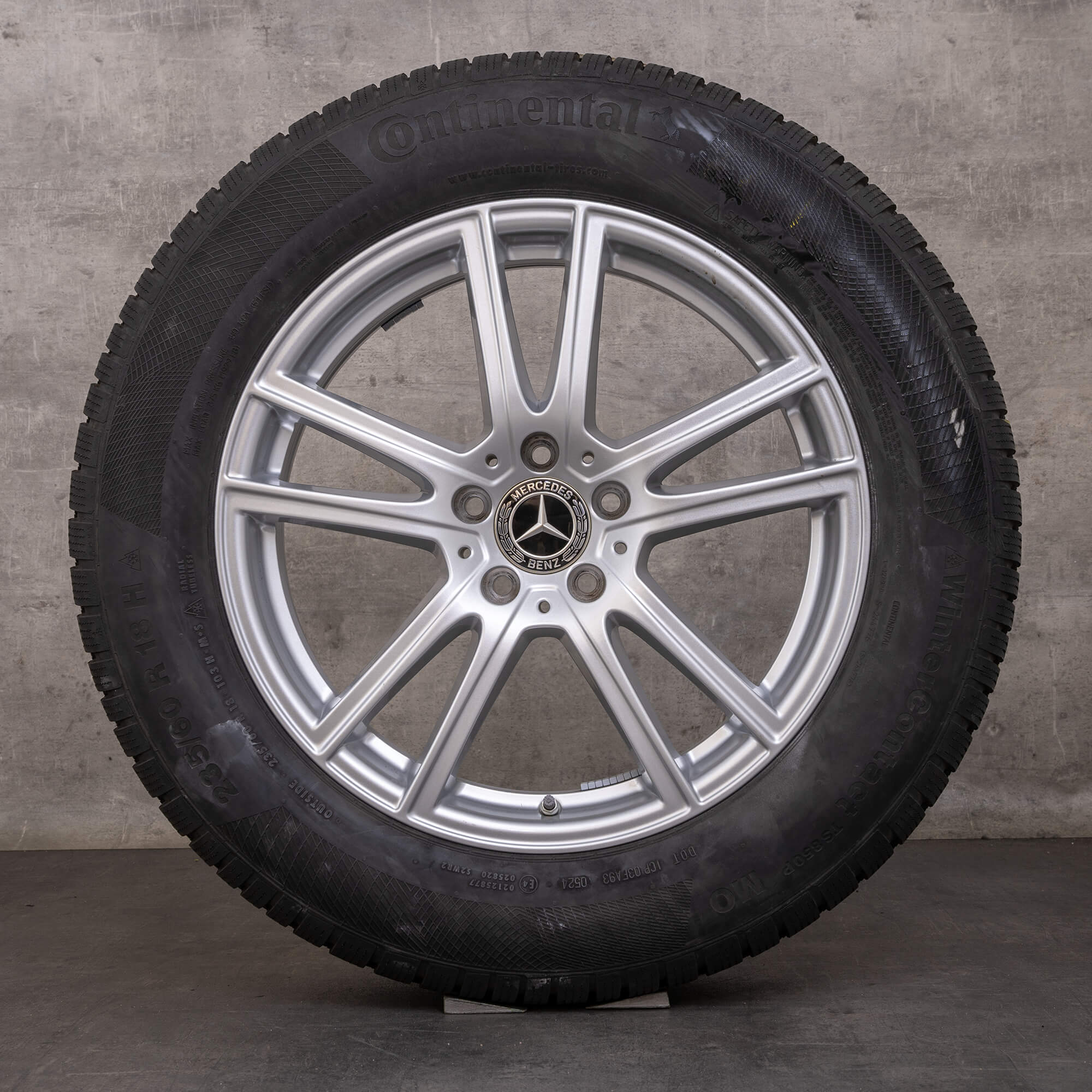 Oryginalne koła zimowe Mercedes Benz GLC 18 cali X254 Felgi A2544014600 srebrne błyszczące