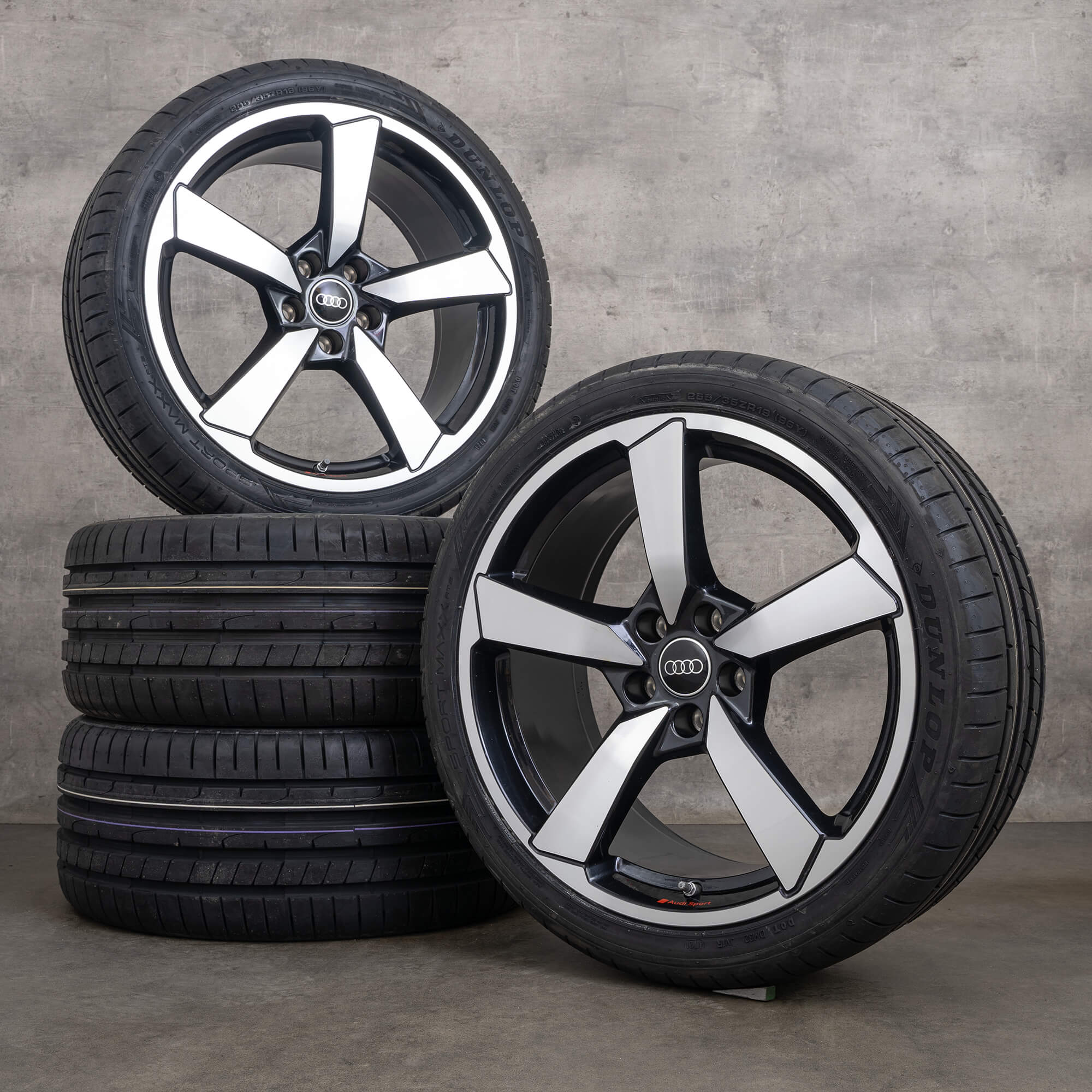 Oryginalne felgi Audi A5 S5 19 cali F5 8W B9 koła letnie 8W0601025FS tytanowe Polerowane