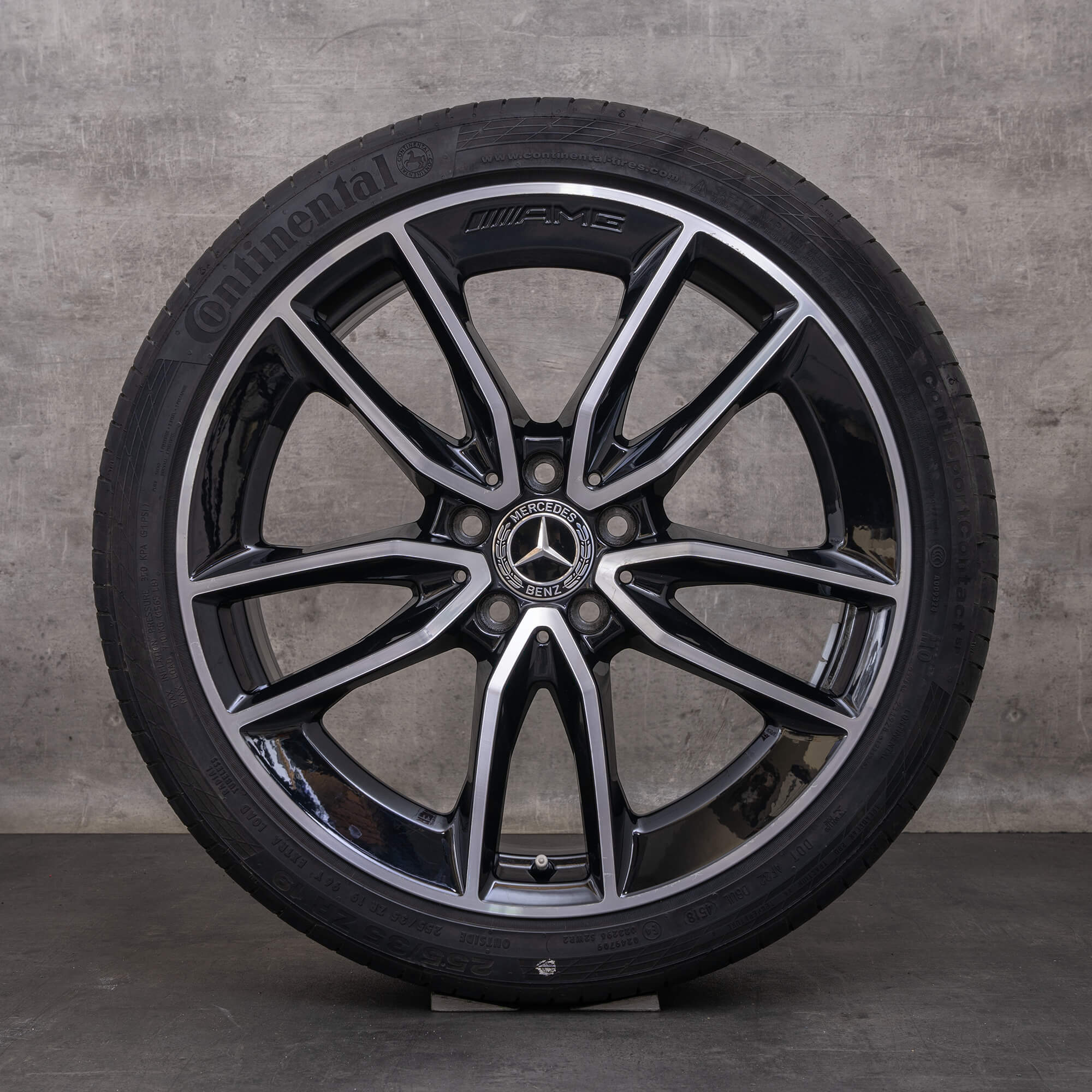 Orijinal Mercedes Benz C-Serisi C43 AMG jantlar 19 inç W205 S205 C205 A205 yaz jant lastik A2054010701 A2054010801 siyah parlak tornalı