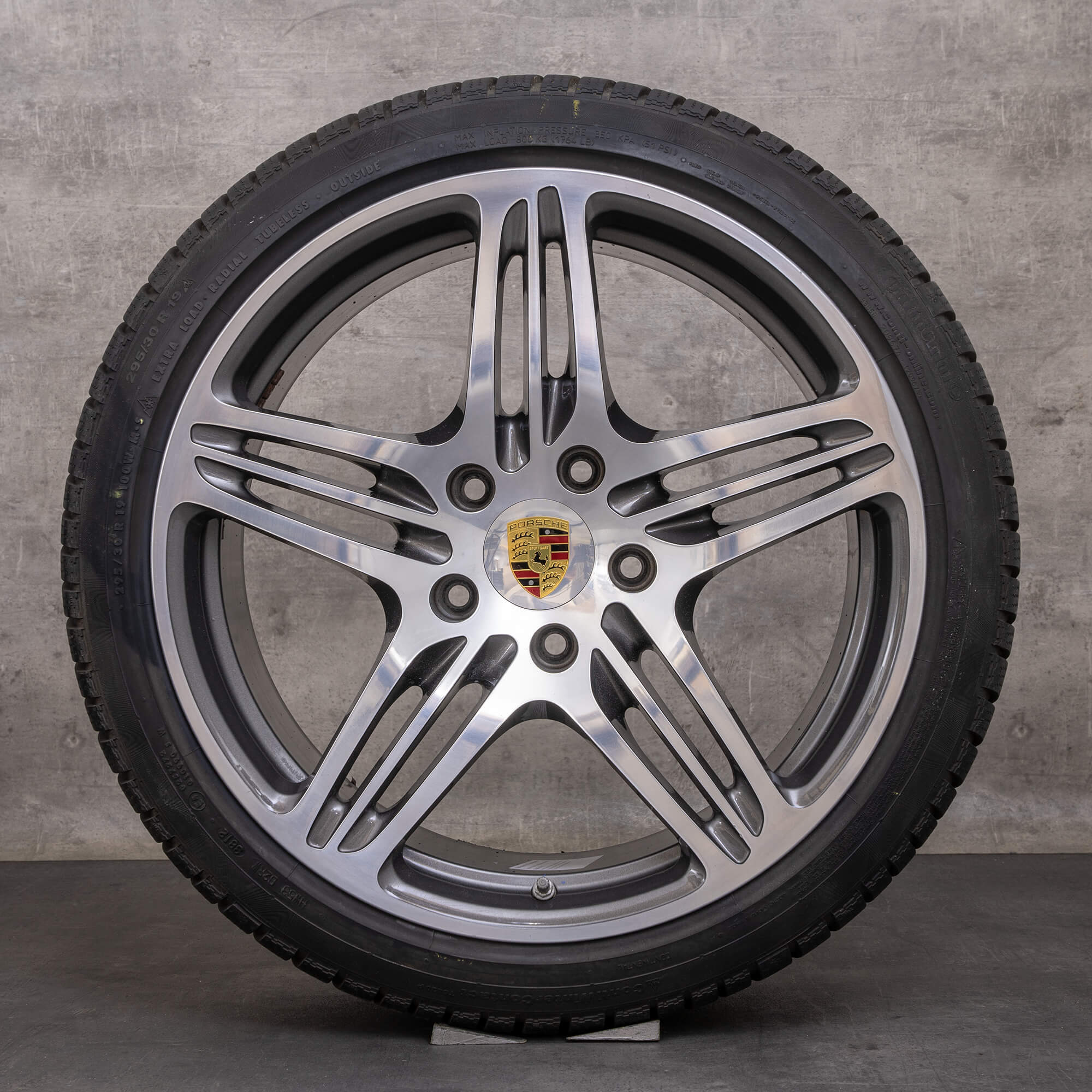 Jantes d'origine Porsche 997 19 pouces Turbo S pneus été jantes 99736215605 99736216202 titanesque poli